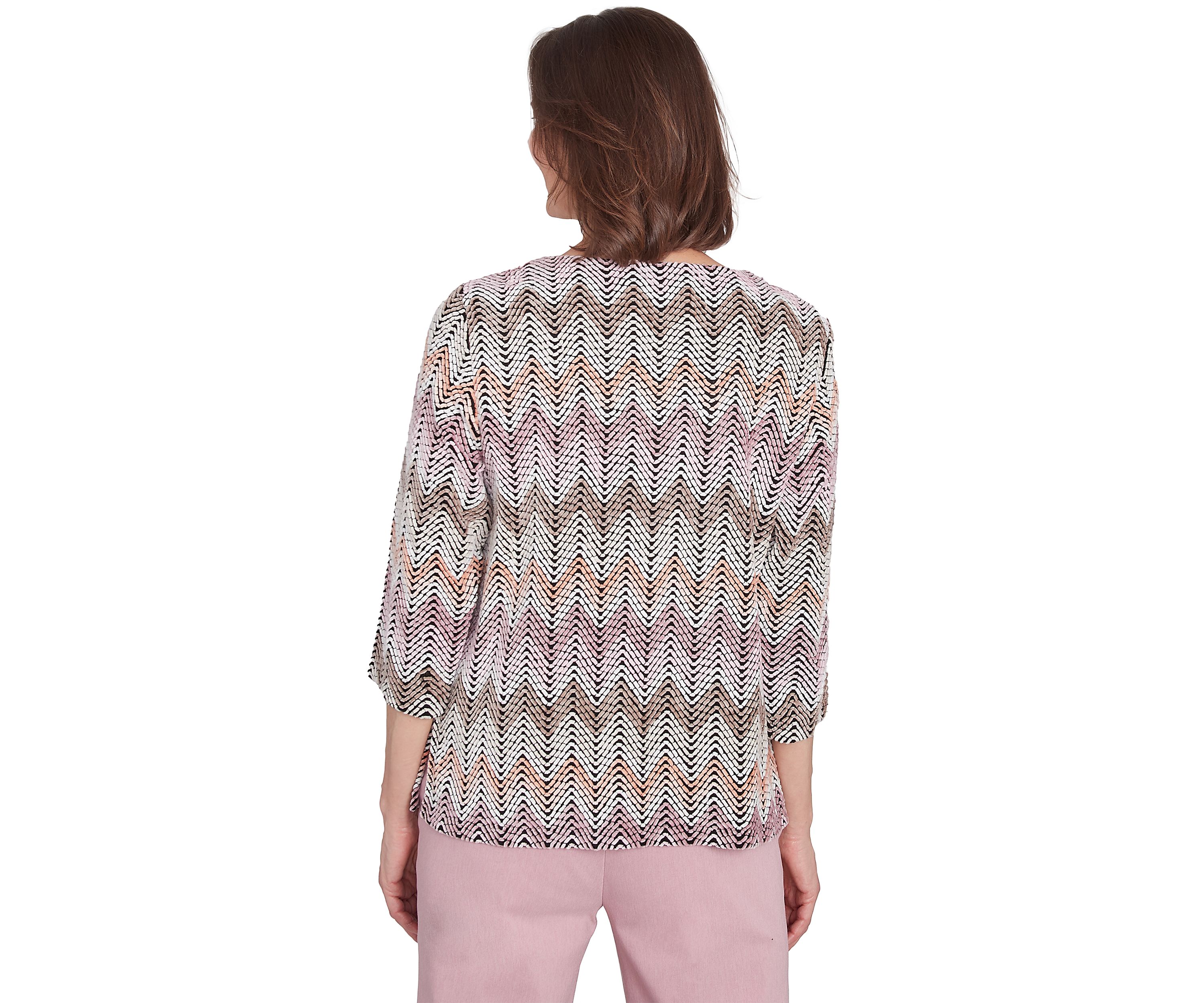 Petite Telluride Chenille Zig Zag Print T-Shirt