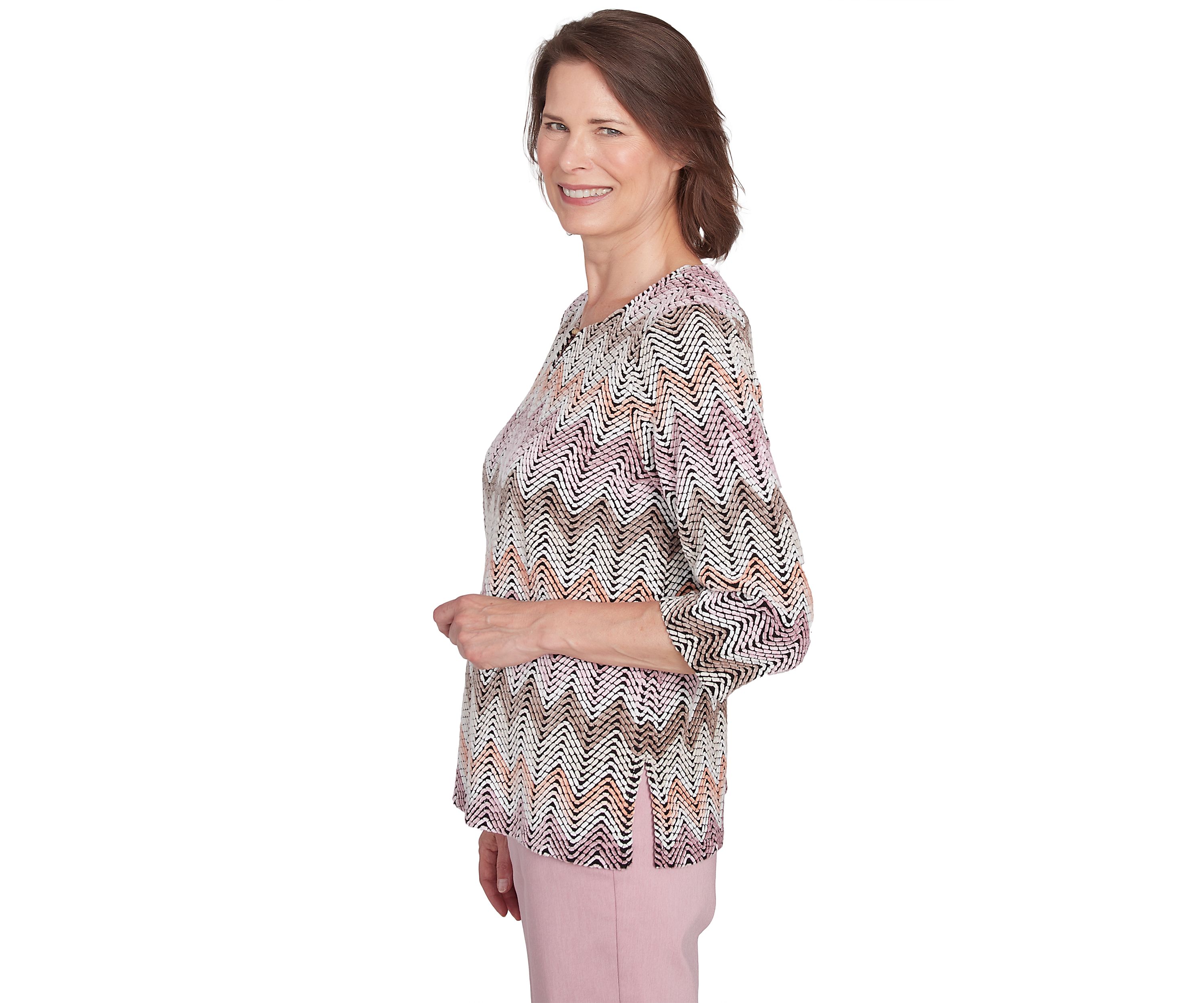 Petite Telluride Chenille Zig Zag Print T-Shirt