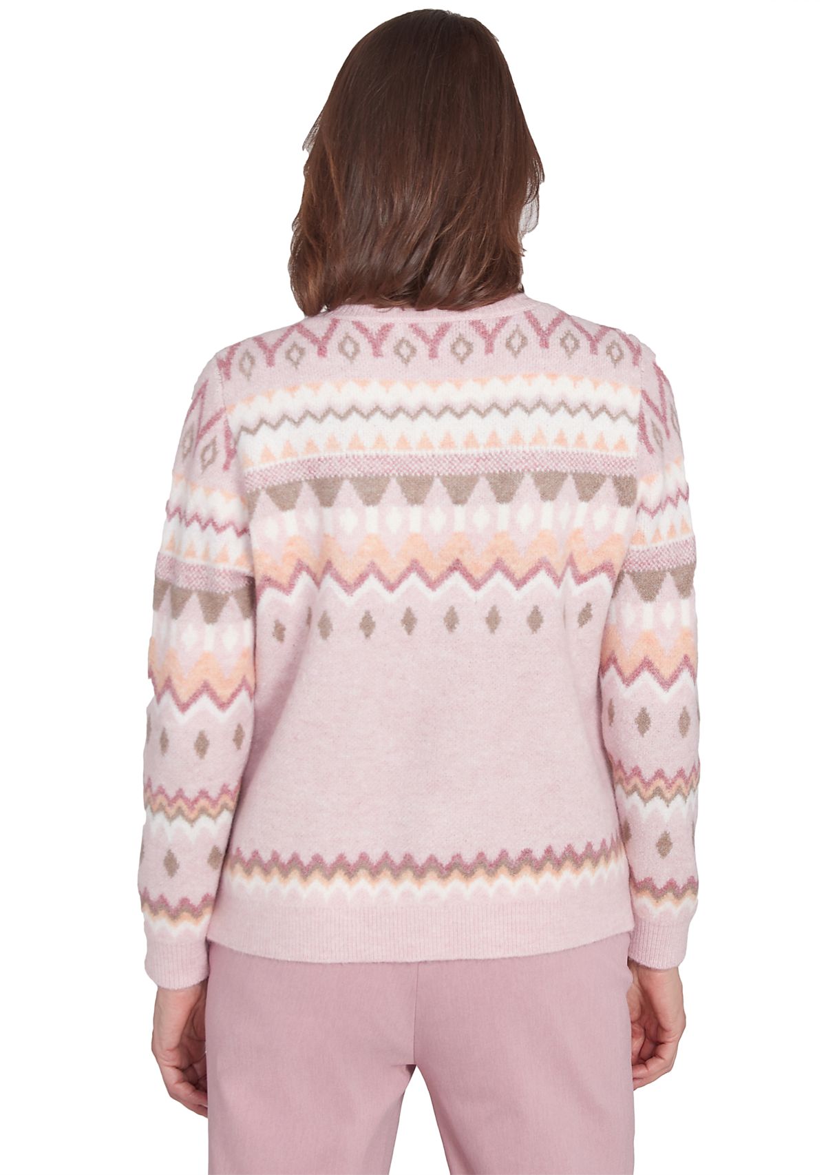 Petite Telluride Fairisle Sweater with Floral Embroidery