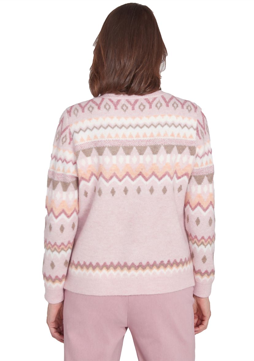 Petite Telluride Fairisle Sweater with Floral Embroidery