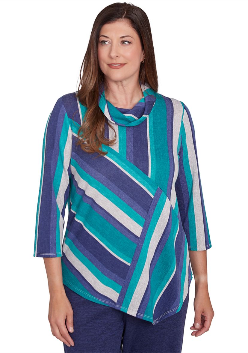 Womens French Quarter Spliced Stripe Top