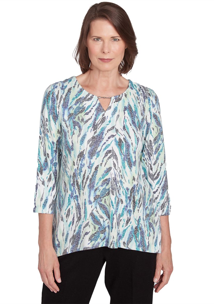 Womens French Quarter Animal Print Top