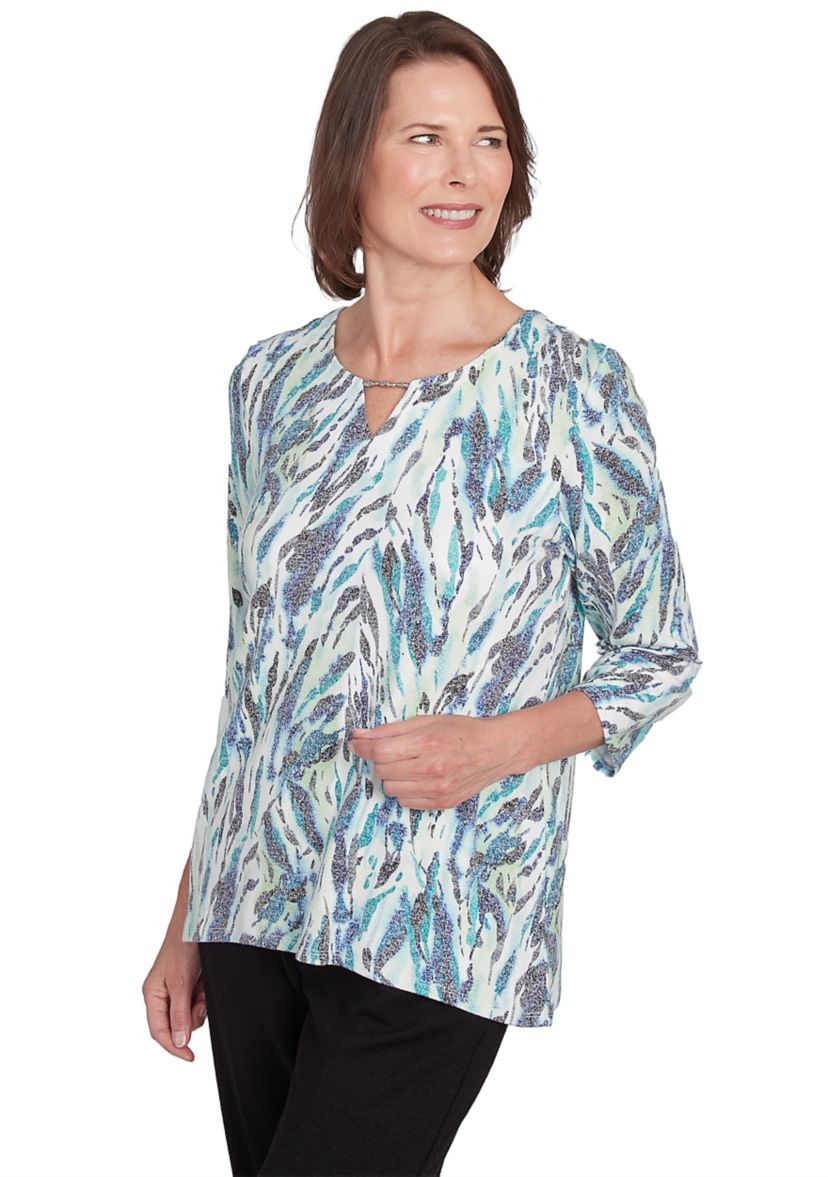 Womens French Quarter Animal Print Top