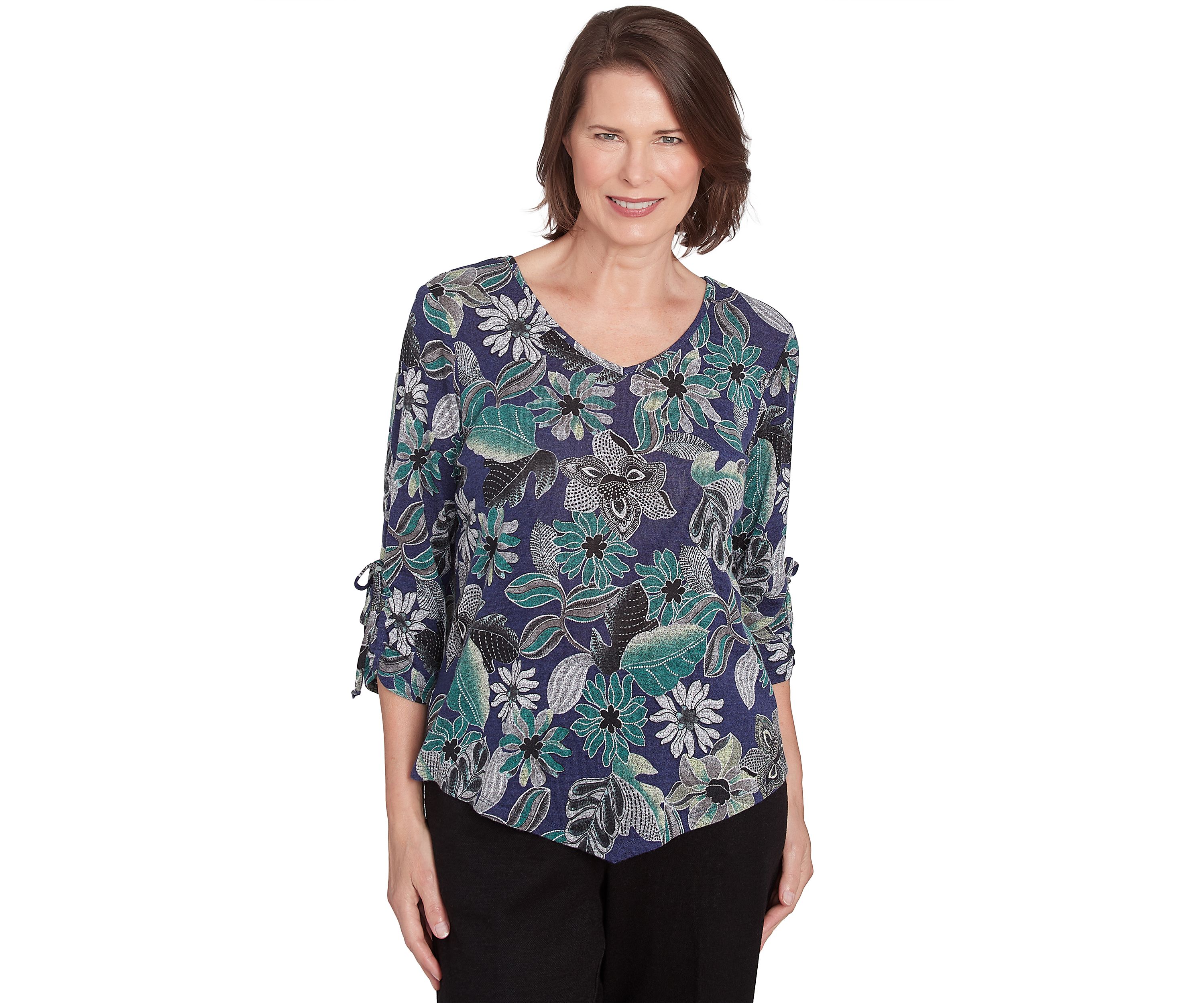 Womens French Quarter Floral Puff Print Mélange T-Shirt