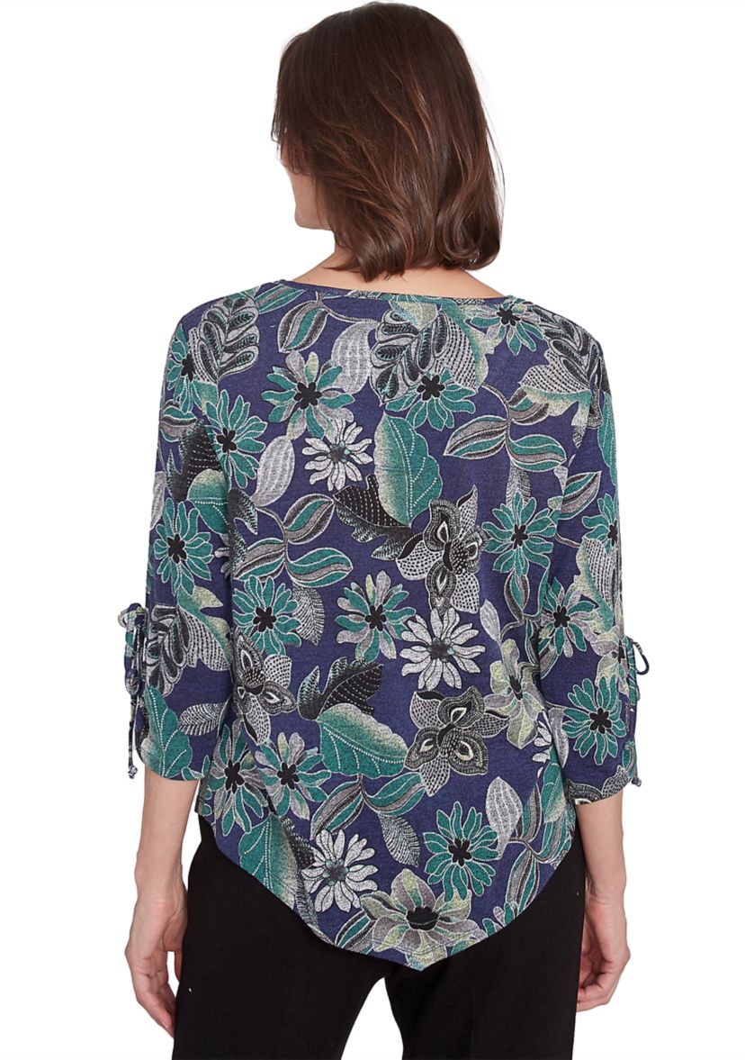 Womens French Quarter Floral Puff Print Mélange T-Shirt