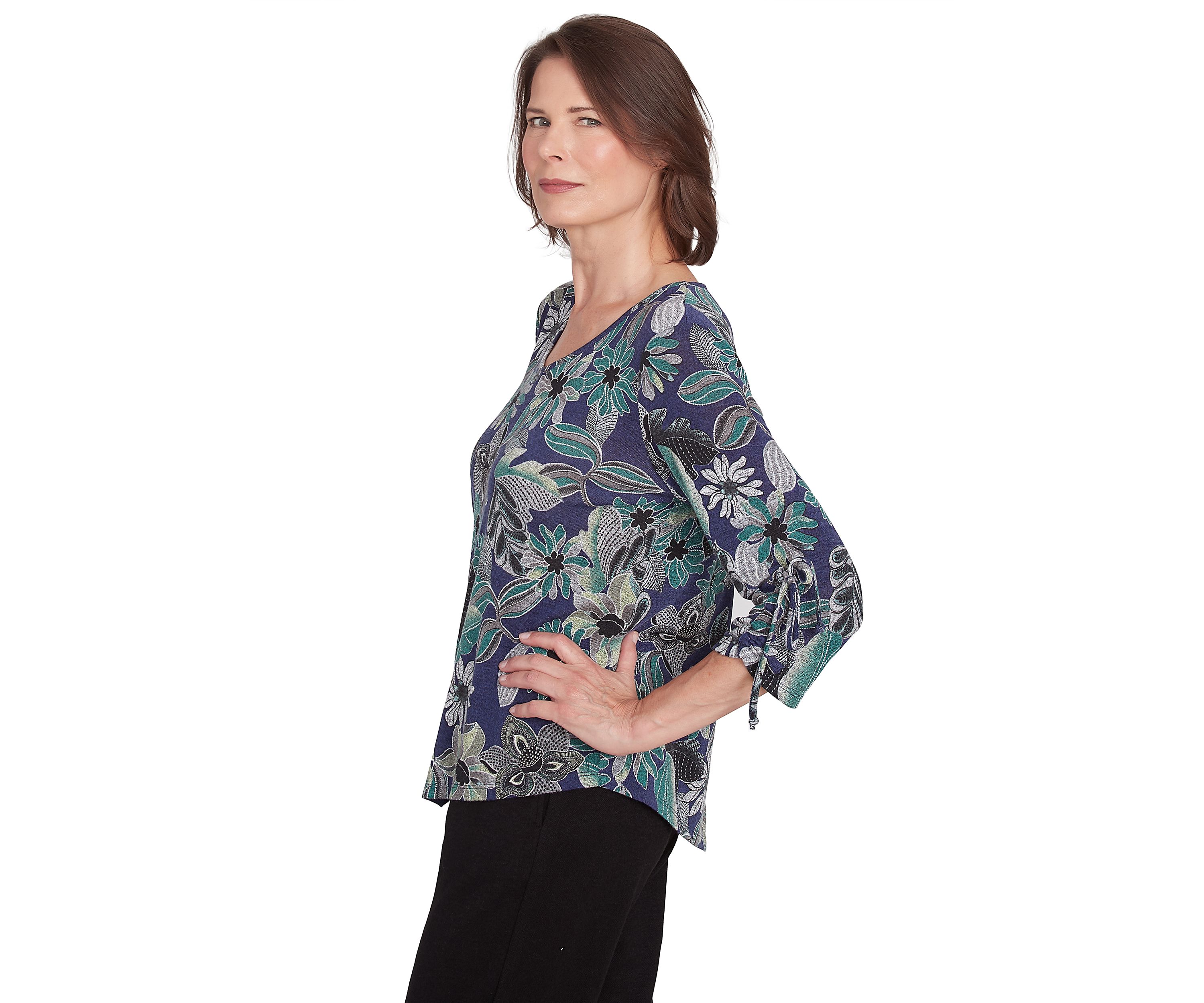 Womens French Quarter Floral Puff Print Mélange T-Shirt