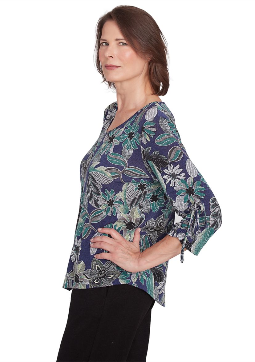 Womens French Quarter Floral Puff Print Mélange T-Shirt