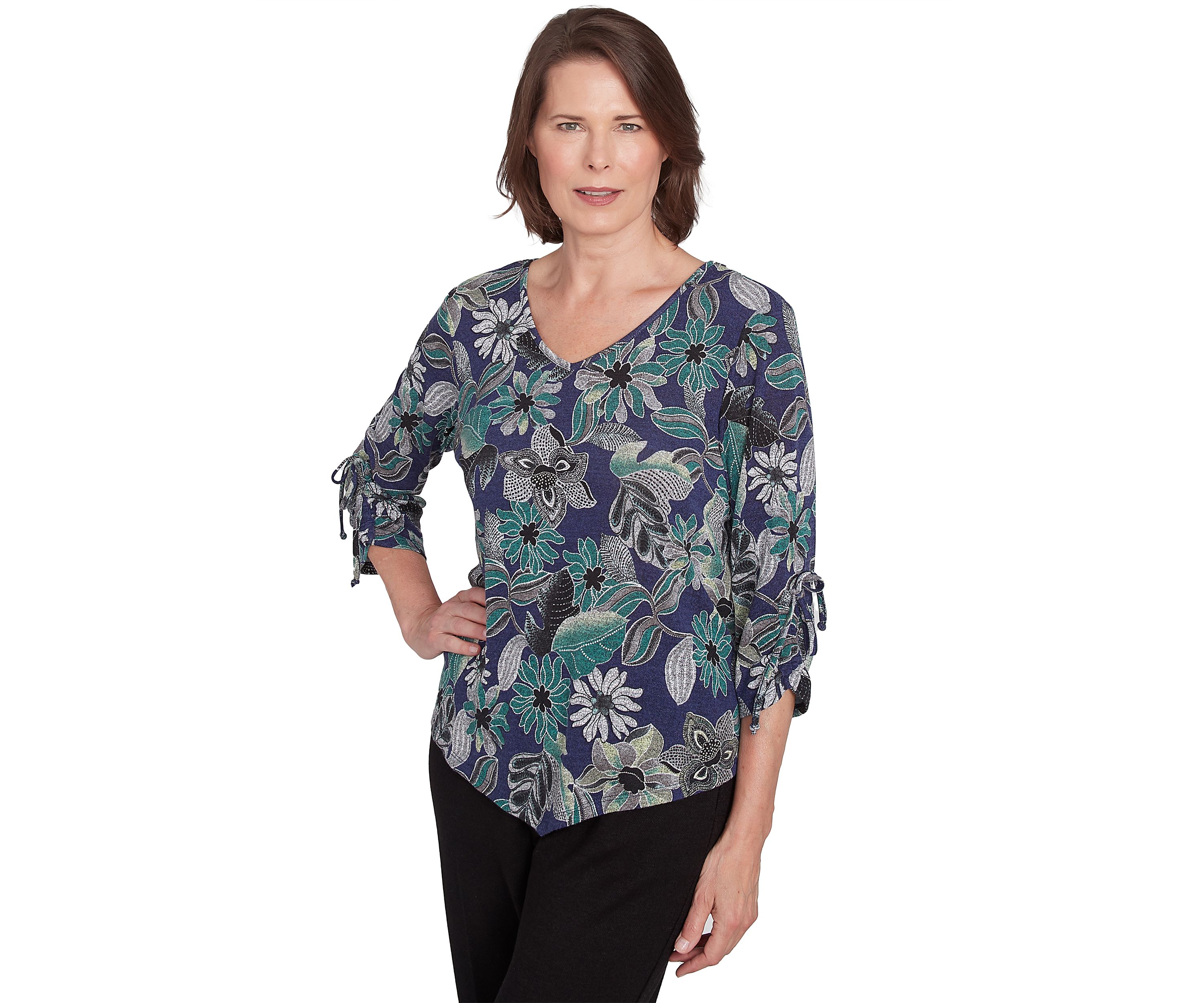 Womens French Quarter Floral Puff Print Mélange T-Shirt