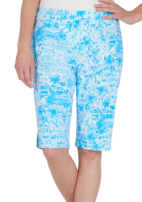 Petite Printed Bermuda Shorts