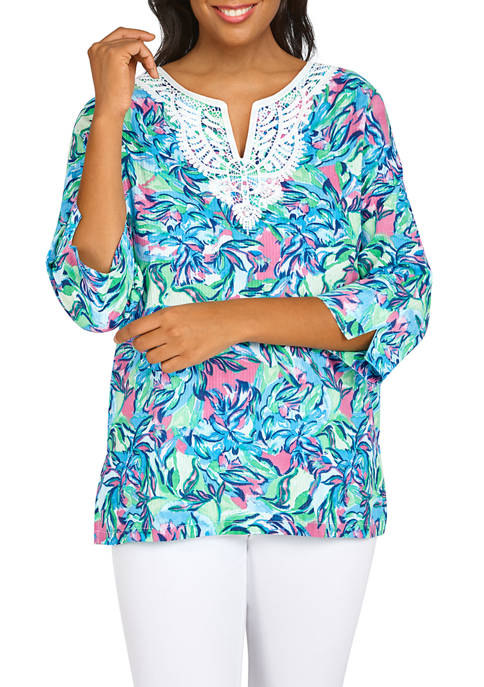 Alfred Dunner Petite Abstract Floral Print Shirt