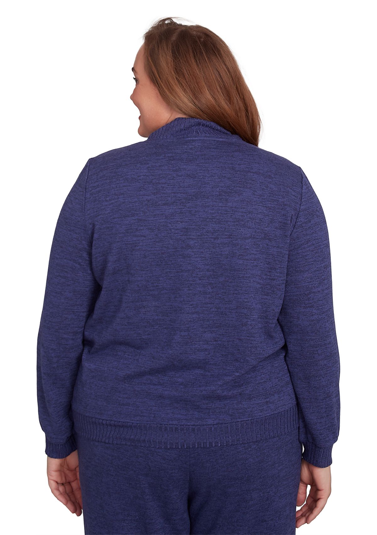 Plus Size French Quarter Paisley Embroidered Envelope Neck Sweater 