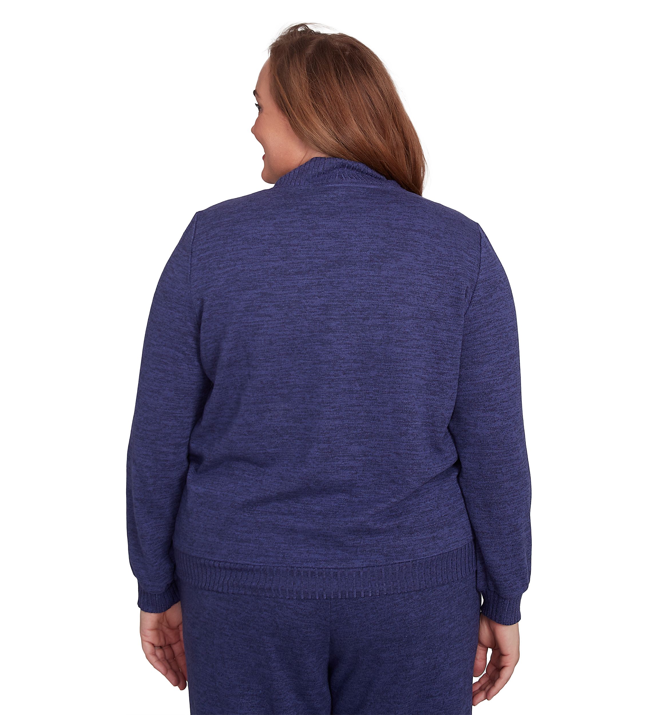 Plus Size French Quarter Paisley Embroidered Envelope Neck Sweater 