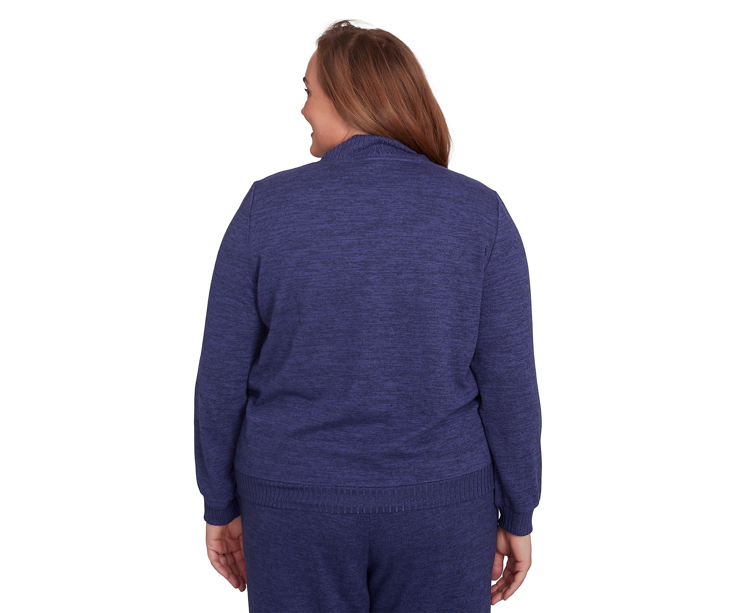 Plus Size French Quarter Paisley Embroidered Envelope Neck Sweater 