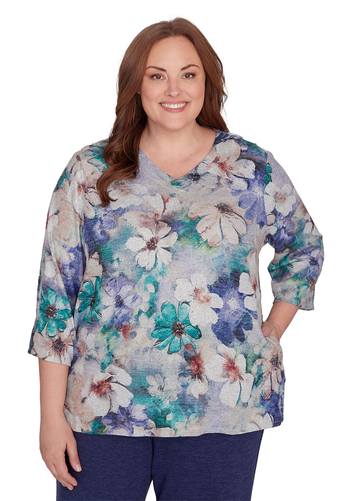 Plus Size French Quarter Watercolor Floral Melange