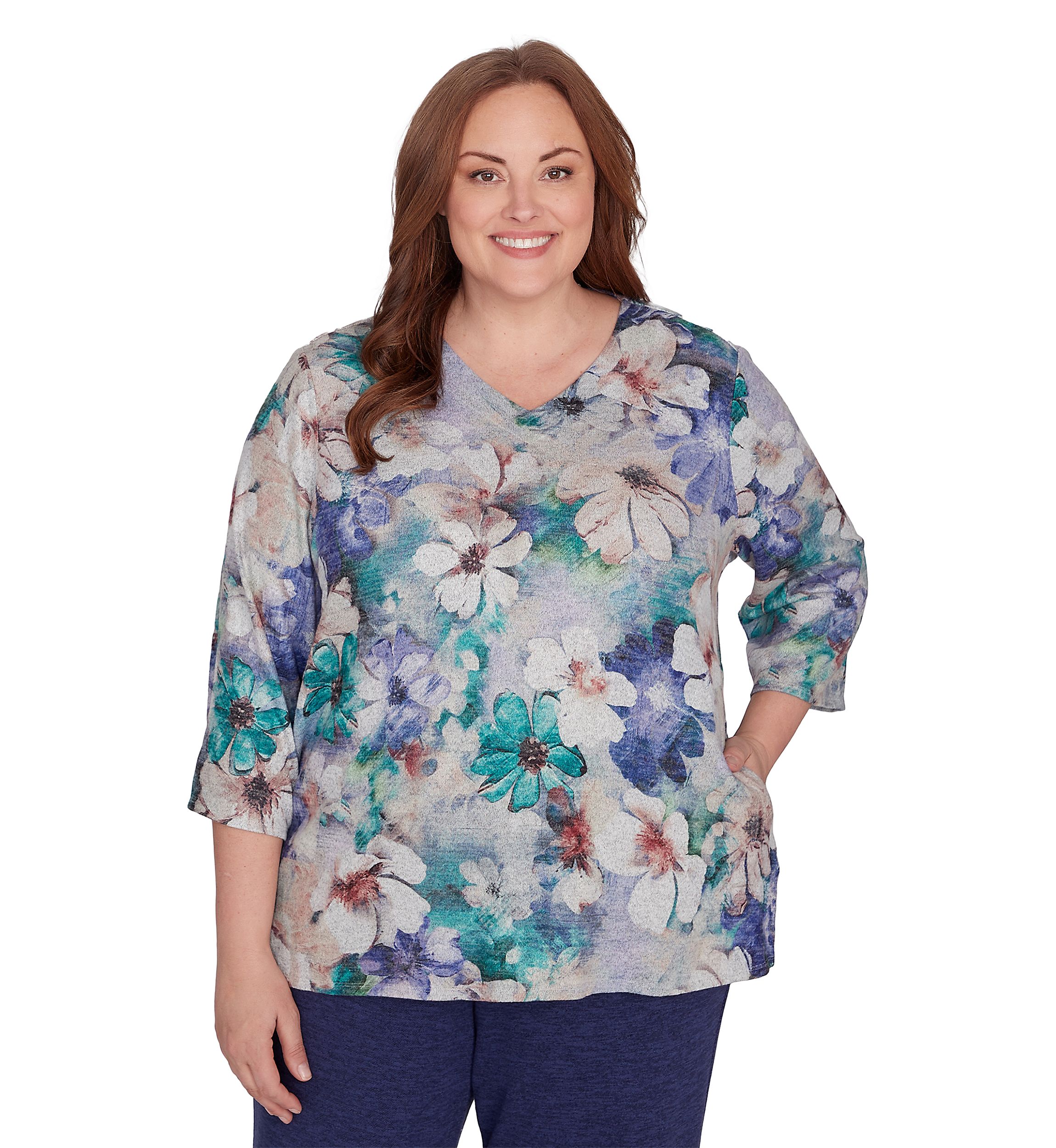 Plus Size French Quarter Watercolor Floral Melange