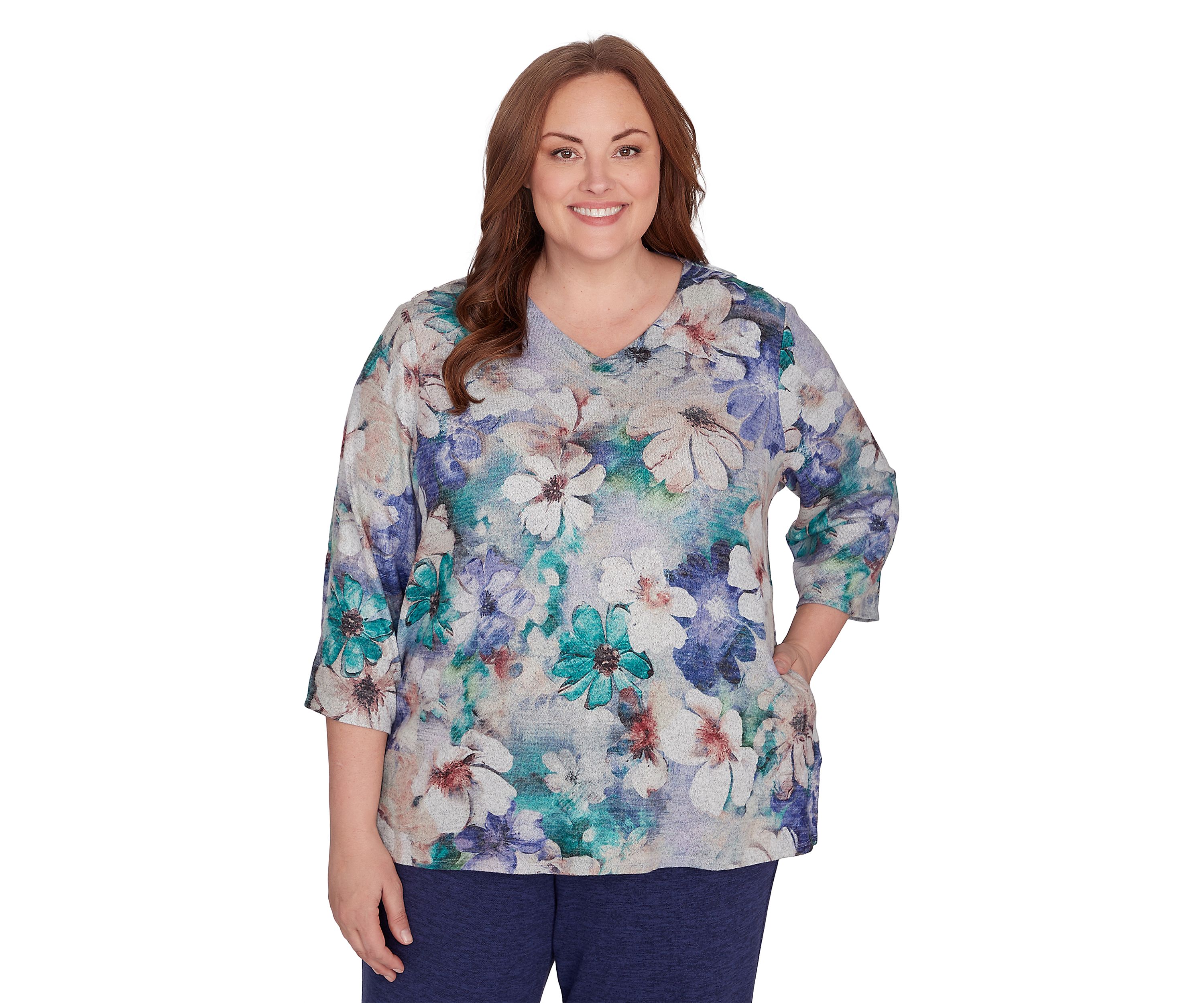 Plus Size French Quarter Watercolor Floral Melange