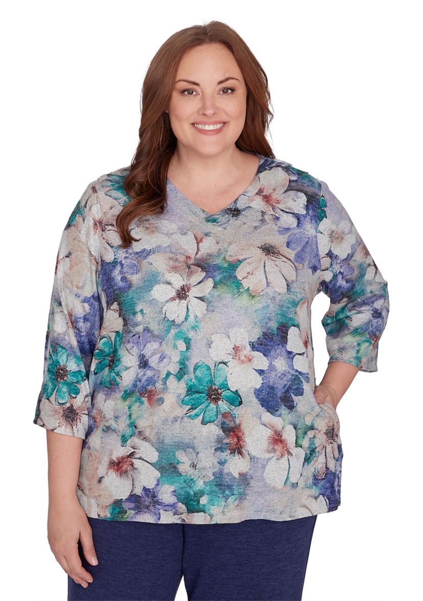 Plus Size French Quarter Watercolor Floral Melange