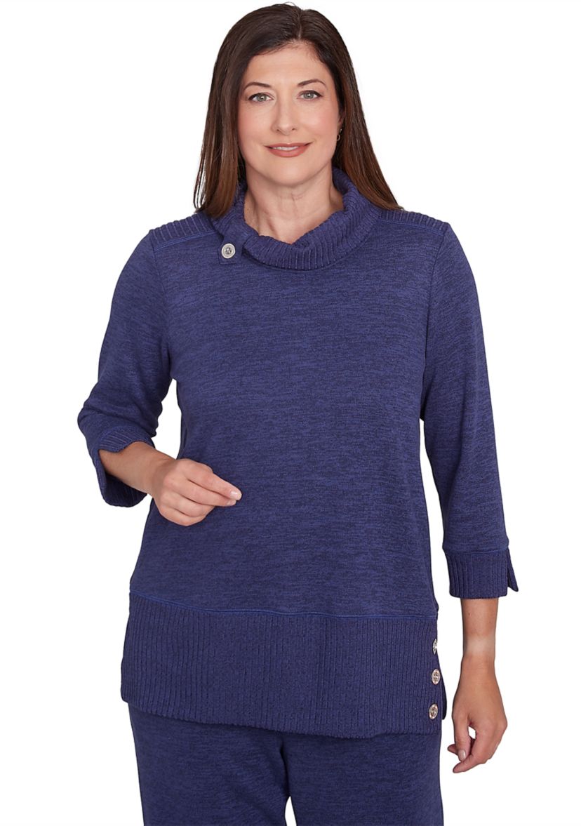 Petite French Quarter Spliced Ribbed Sweater