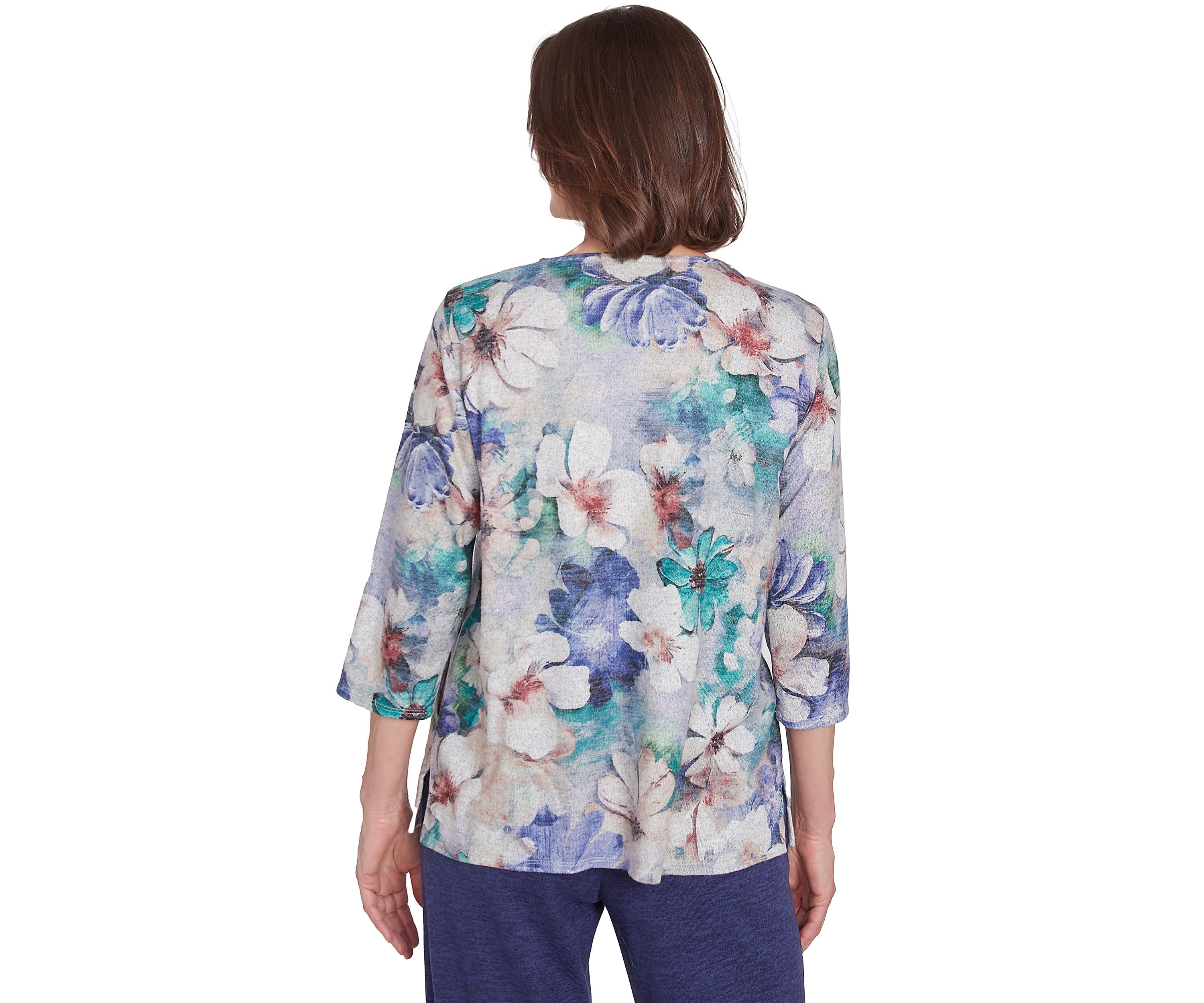 Petite French Quarter Watercolor Floral Melange Top