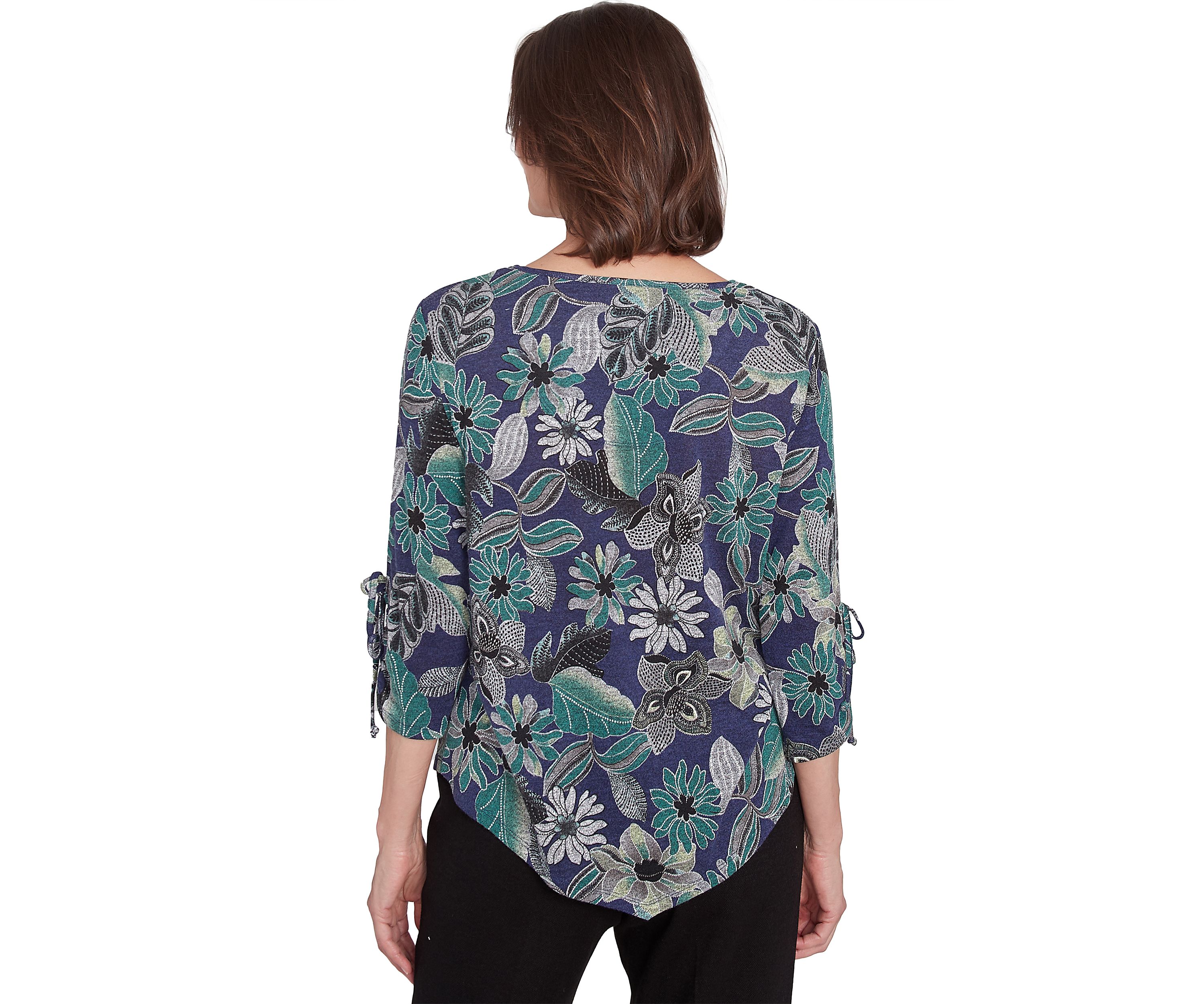 Petite French Quarter Floral Puff Print Melange T-Shirt