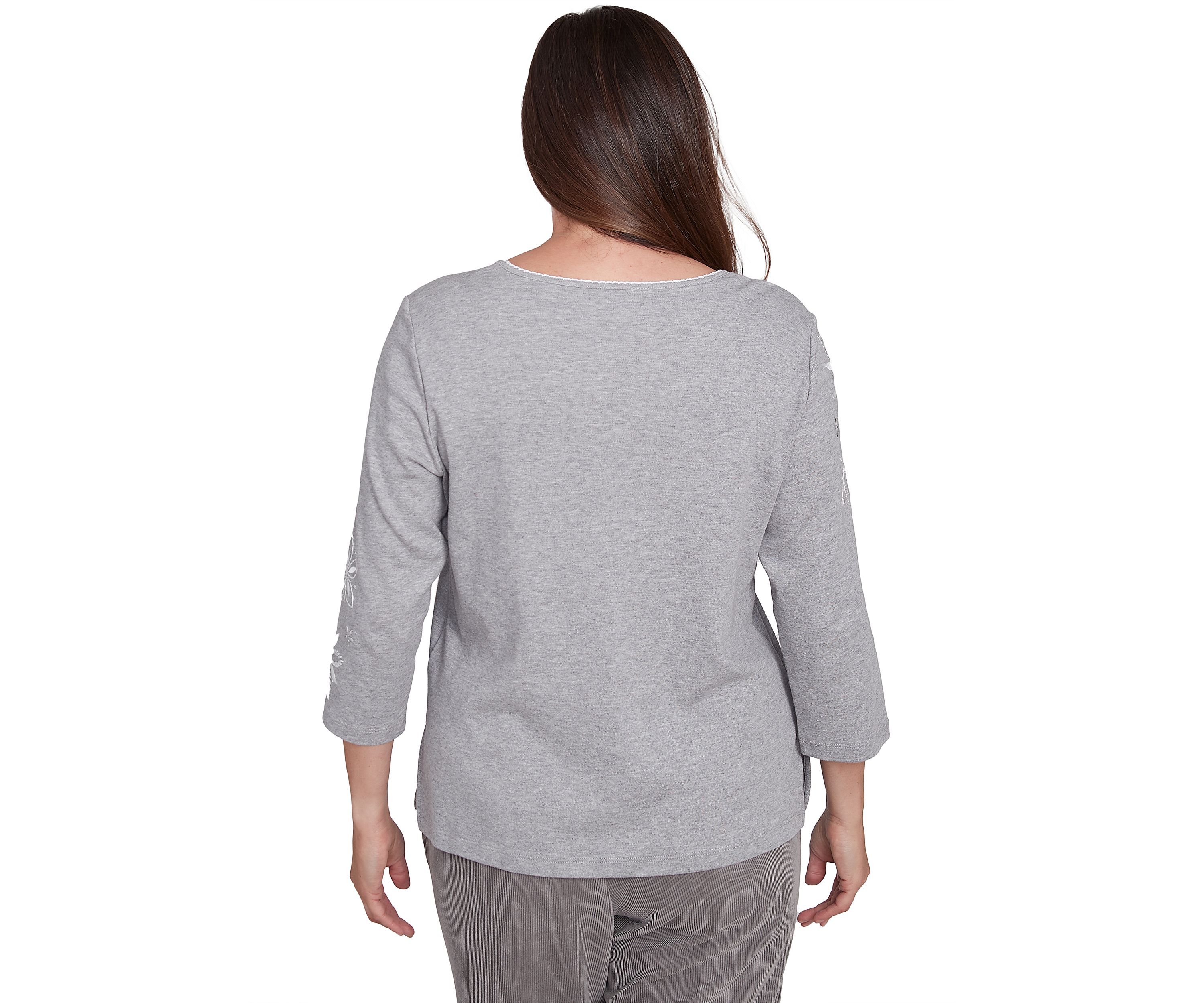 Womens Copenhagen Diagonal Floral Embroidered Yoke Top