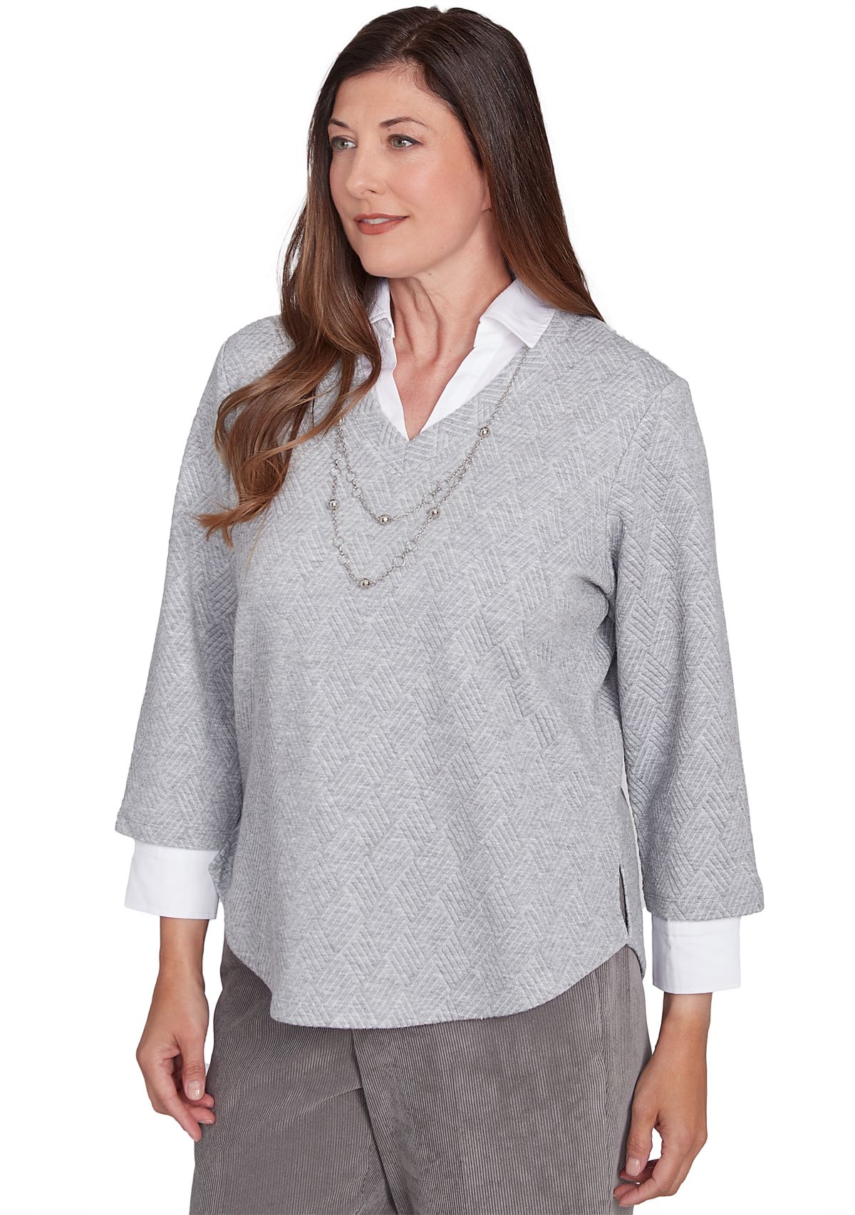 Womens Copenhagen Winter White 2Fer Top 