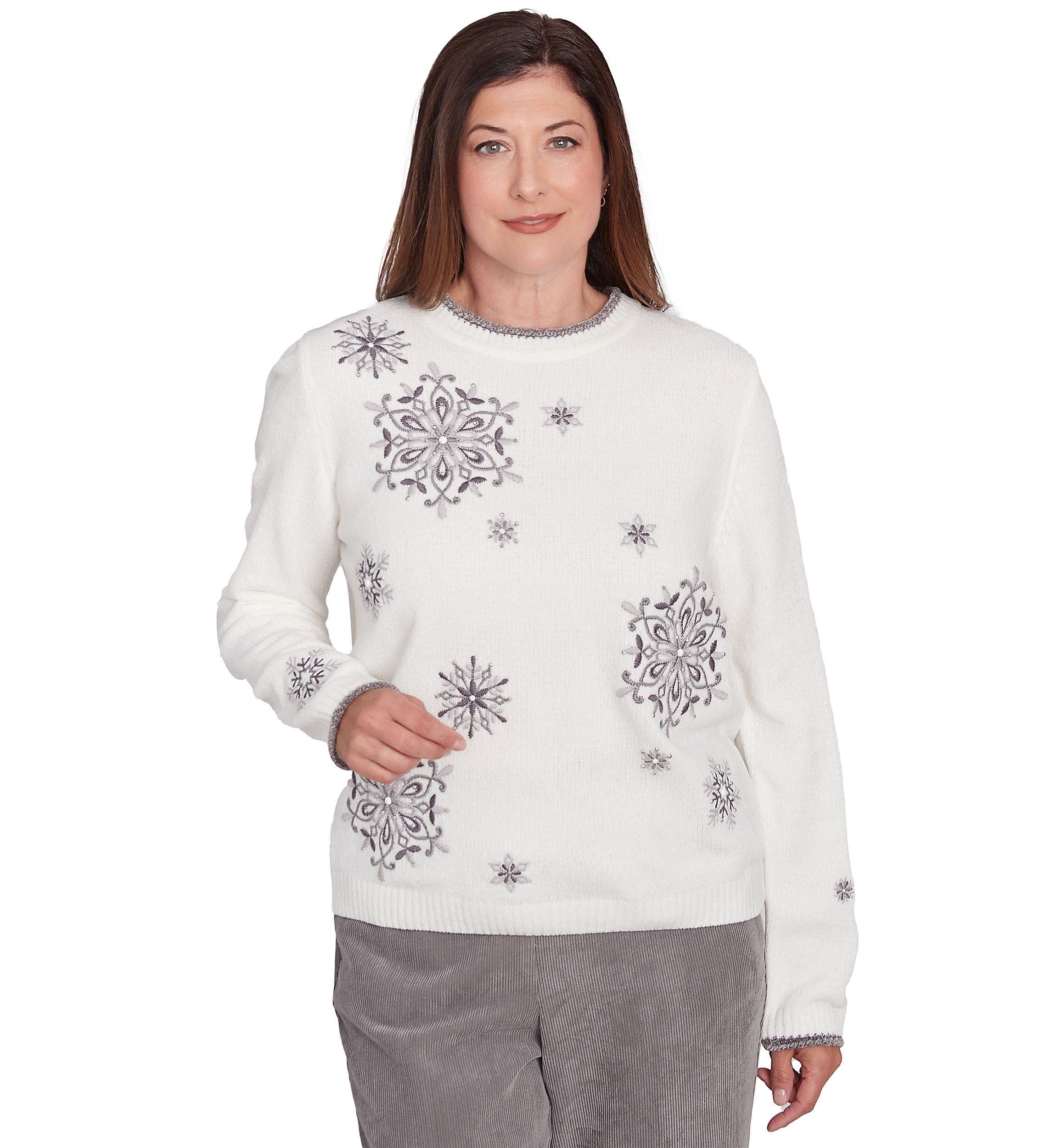 Womens Copenhagen Snowflakes Chenille Top