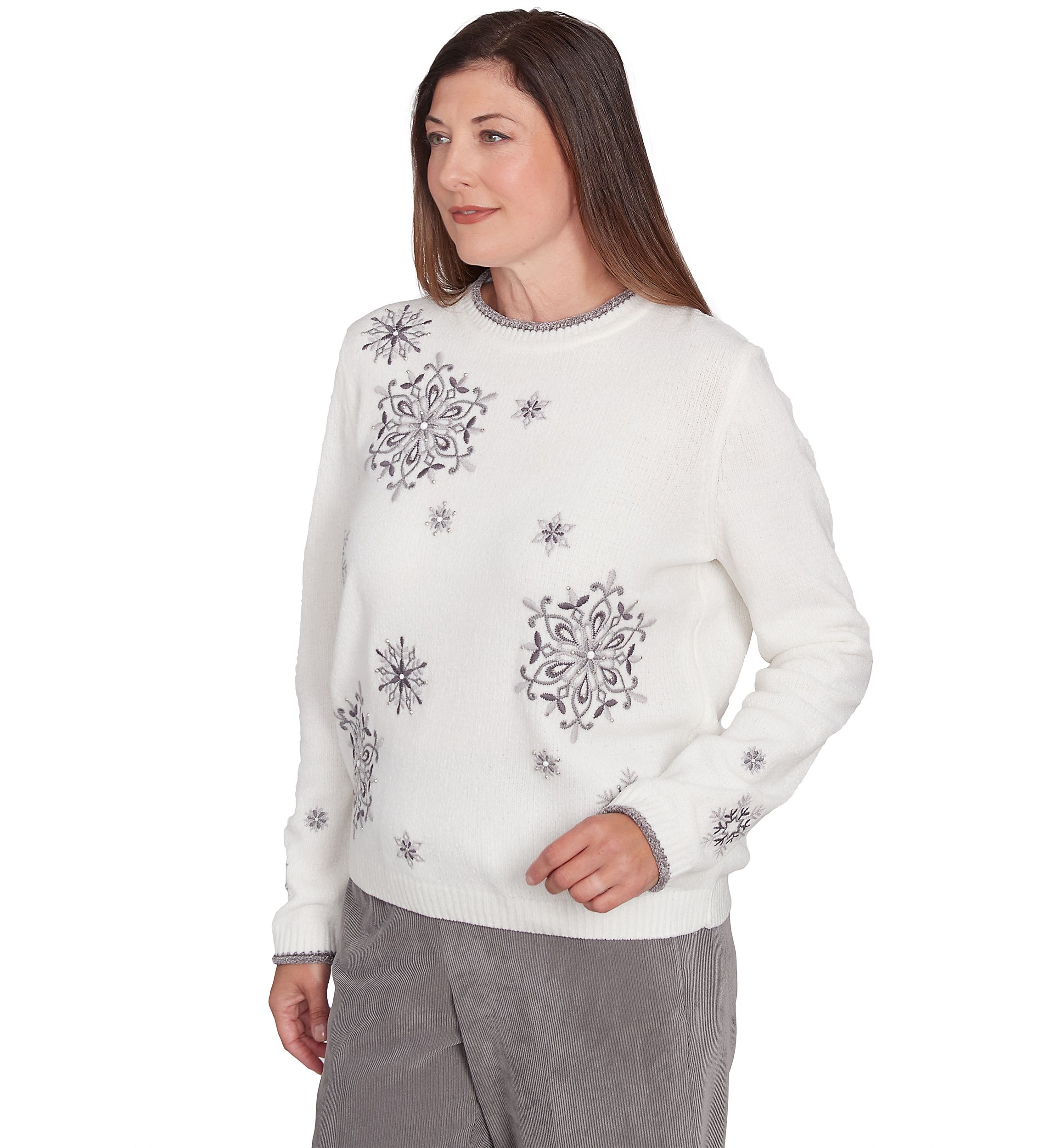 Womens Copenhagen Snowflakes Chenille Top