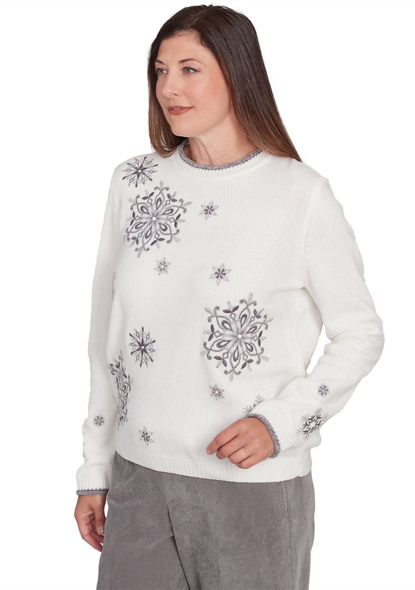 Womens Copenhagen Snowflakes Chenille Top