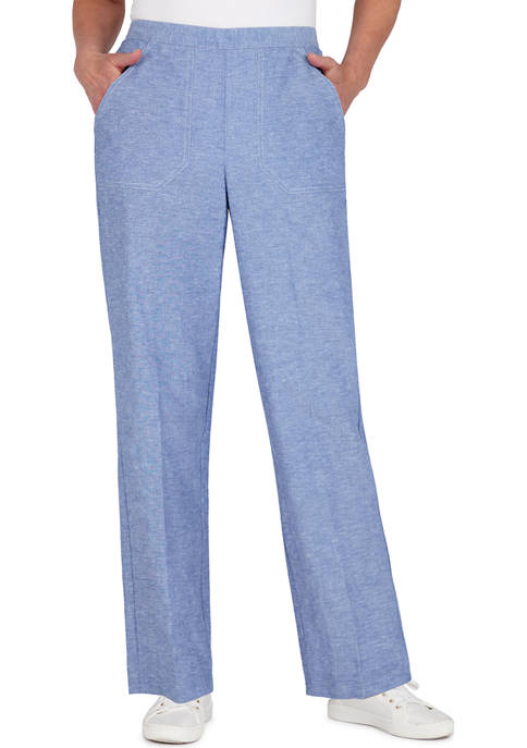 Alfred Dunner Petite Chambray Pants