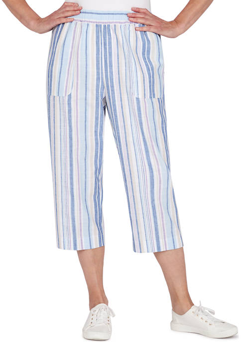 Alfred Dunner Petite Striped Capris