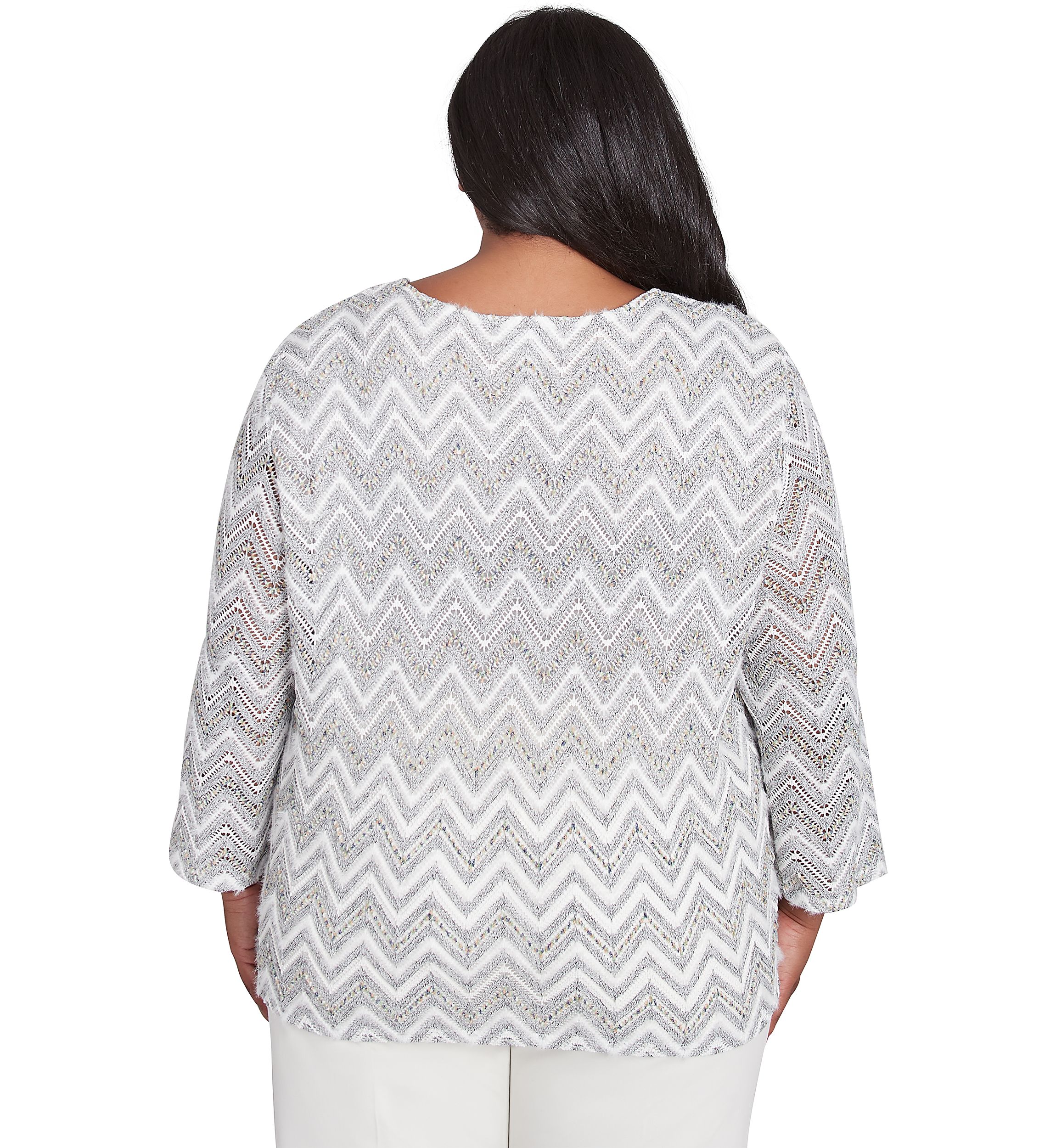 Plus Size Copenhagen Spliced Zig Zag T-Shirt 