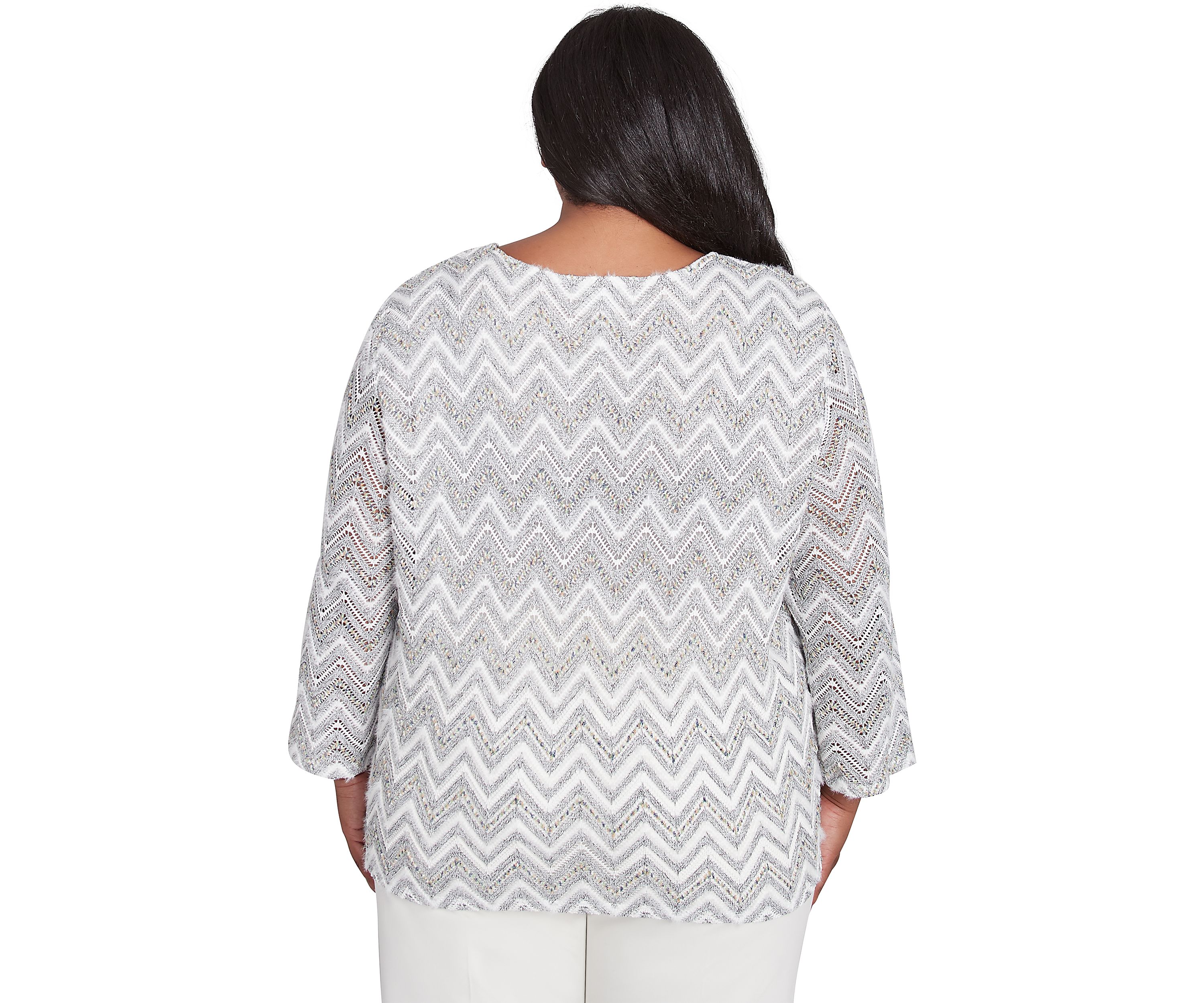 Plus Size Copenhagen Spliced Zig Zag T-Shirt 