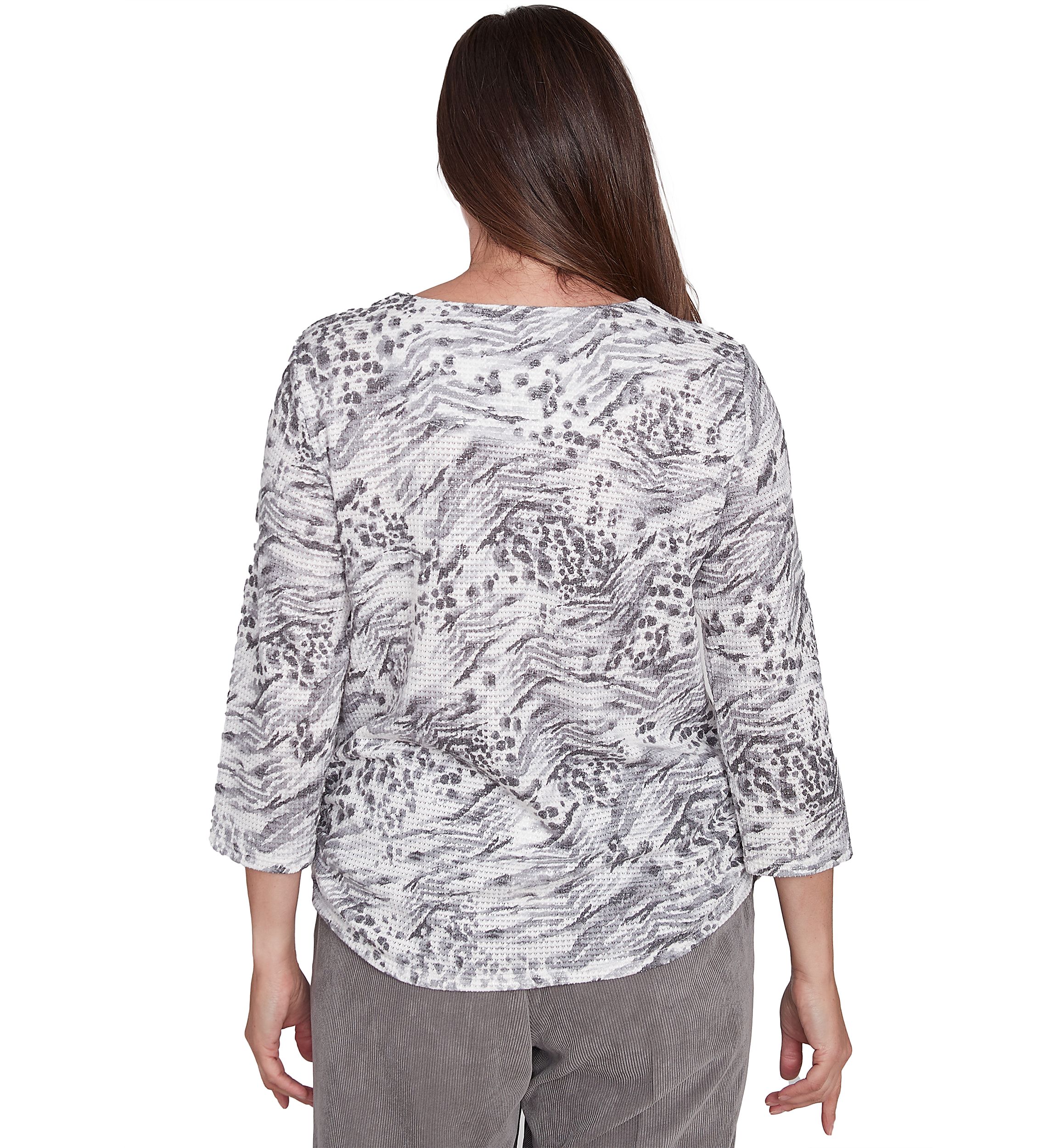 Petite Copenhagen Monotone Animal Print Top