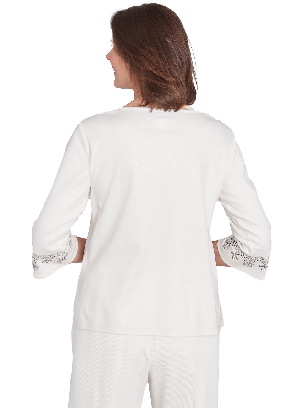 Petite Copenhagen Yoke Medallion Embroidery Top