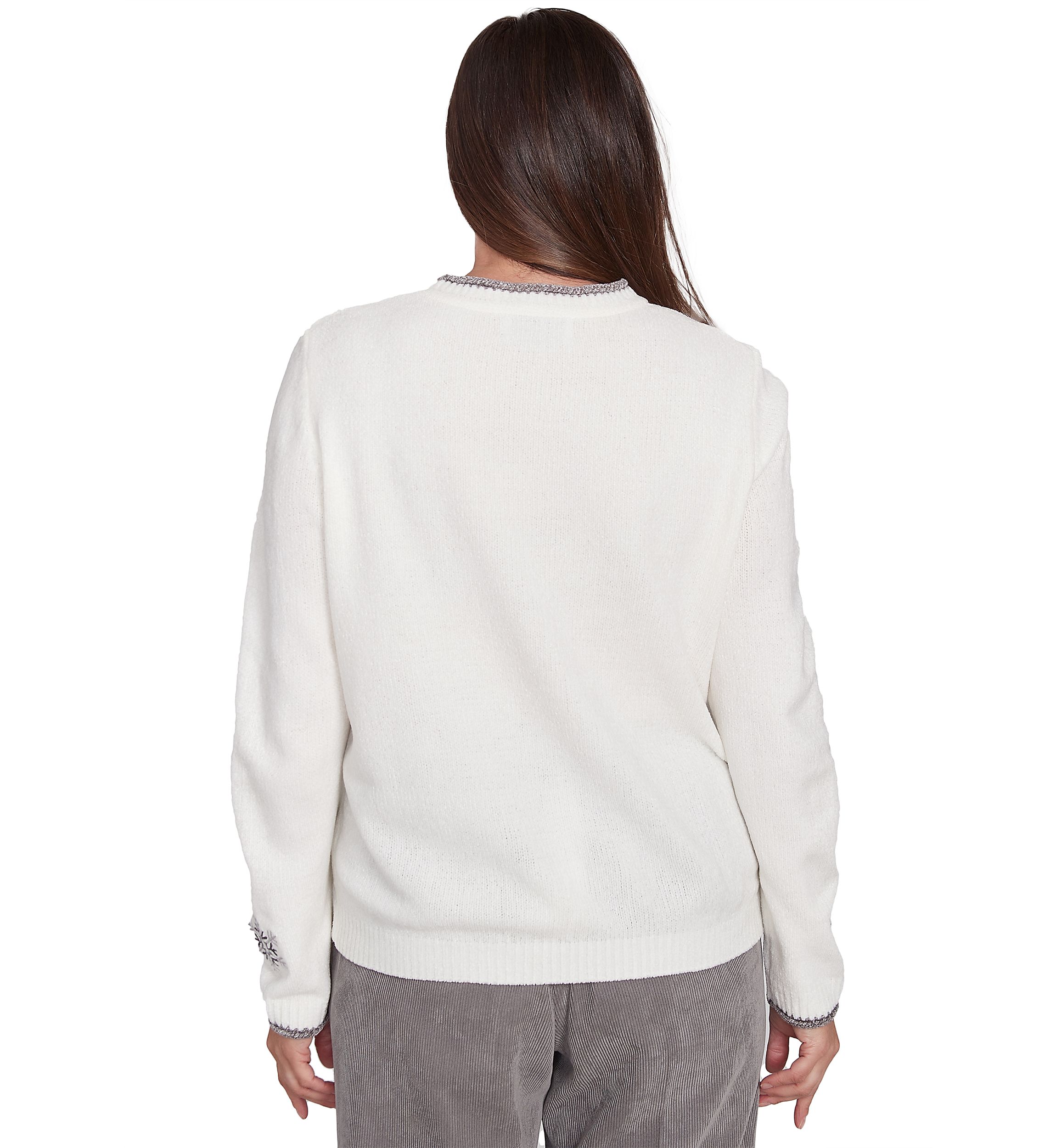 Petite Copenhagen Snowflakes Chenille Knit Top