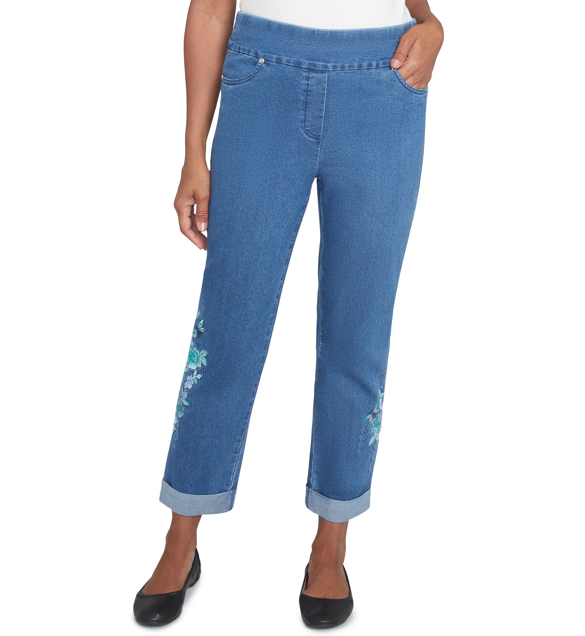 Womens Lake Victoria Embroidered Ankle Pants