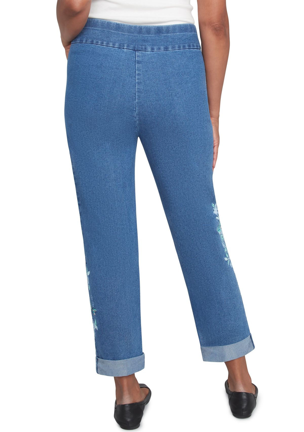 Womens Lake Victoria Embroidered Ankle Pants