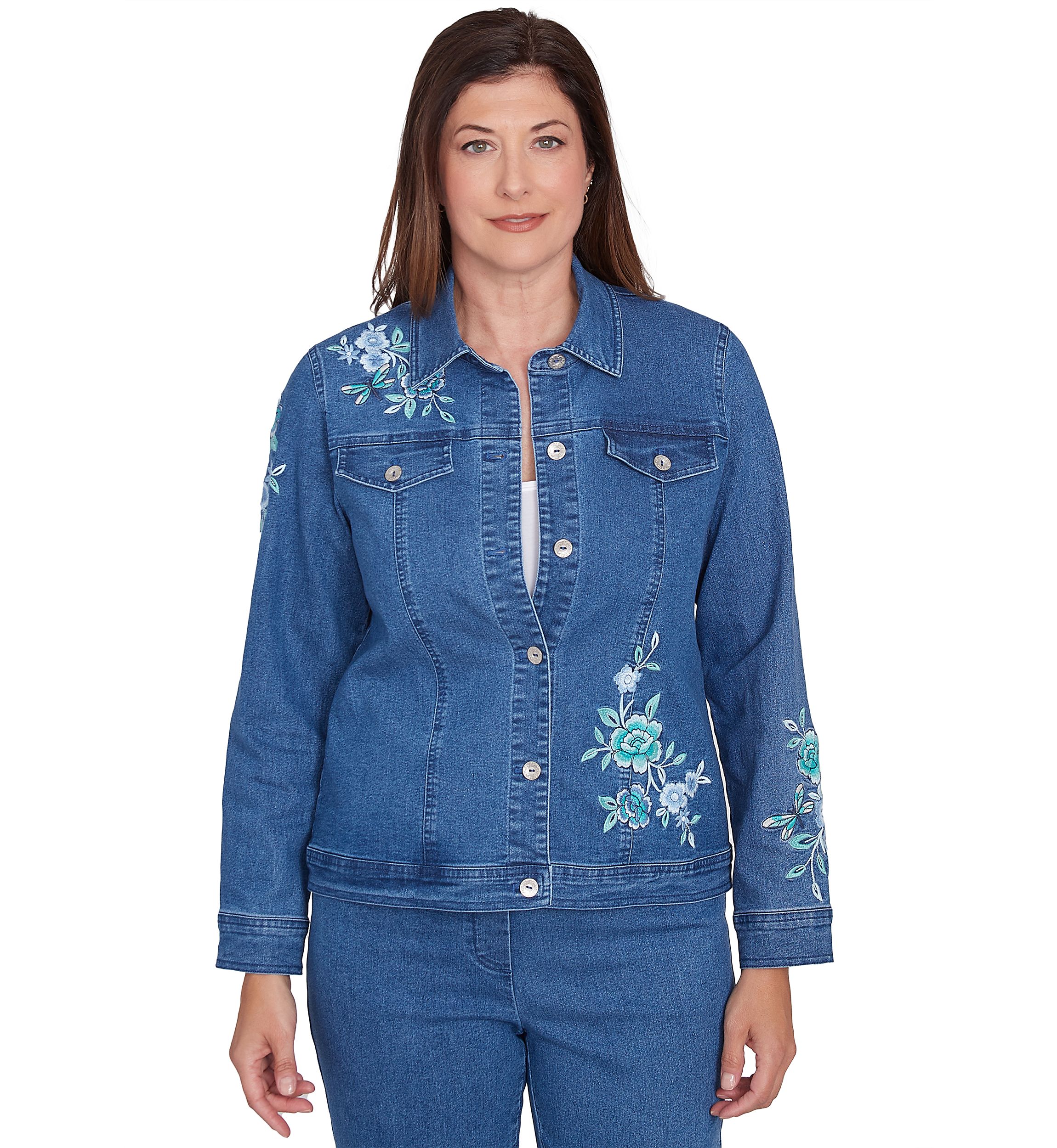 Womens Lake Victoria Embroidered Denim Jacket
