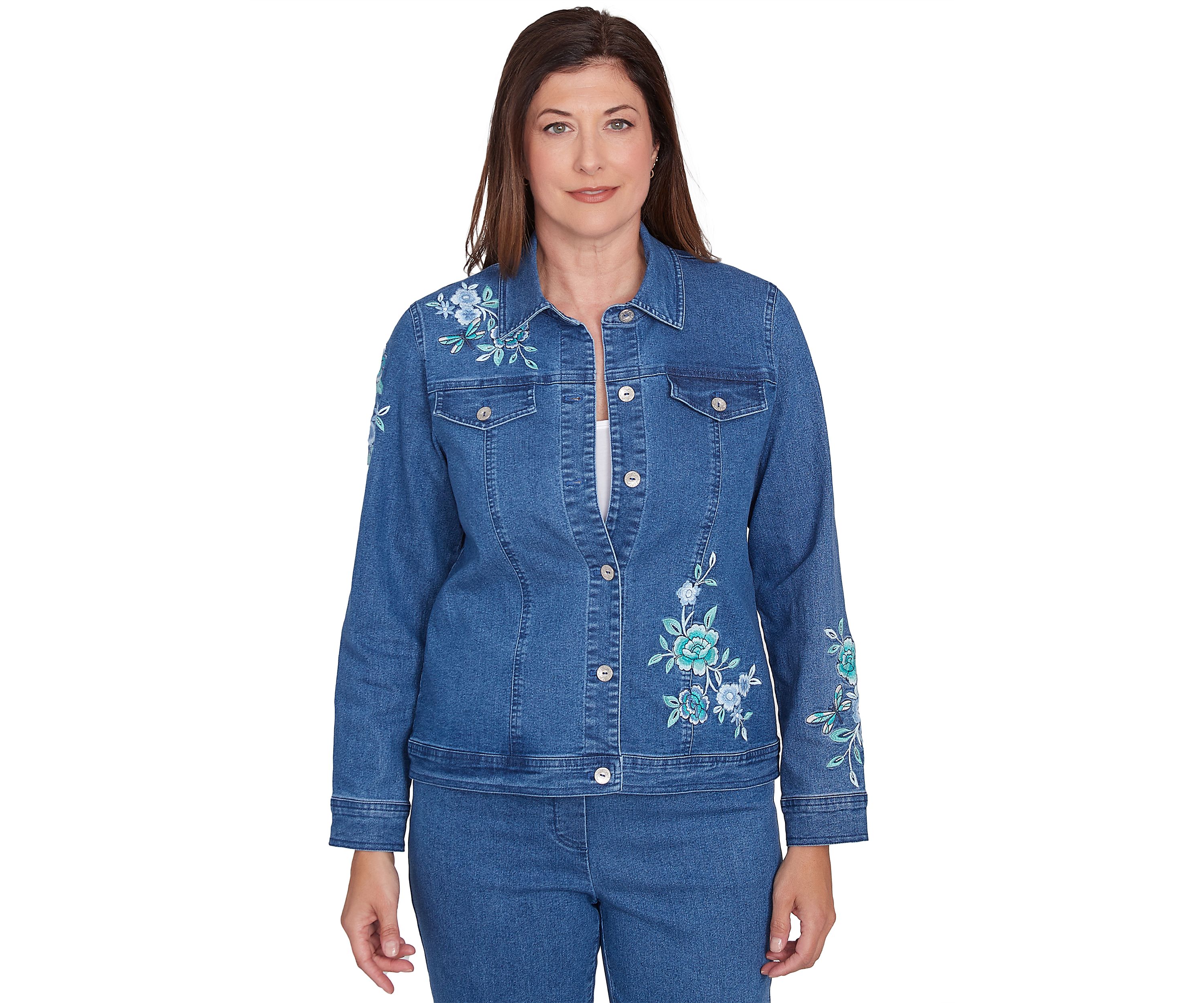 Womens Lake Victoria Embroidered Denim Jacket