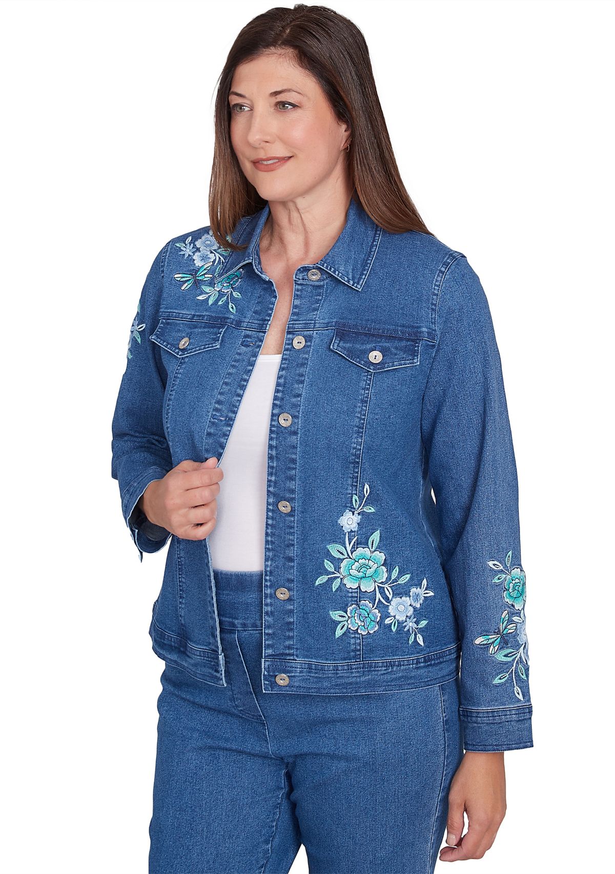 Womens Lake Victoria Embroidered Denim Jacket