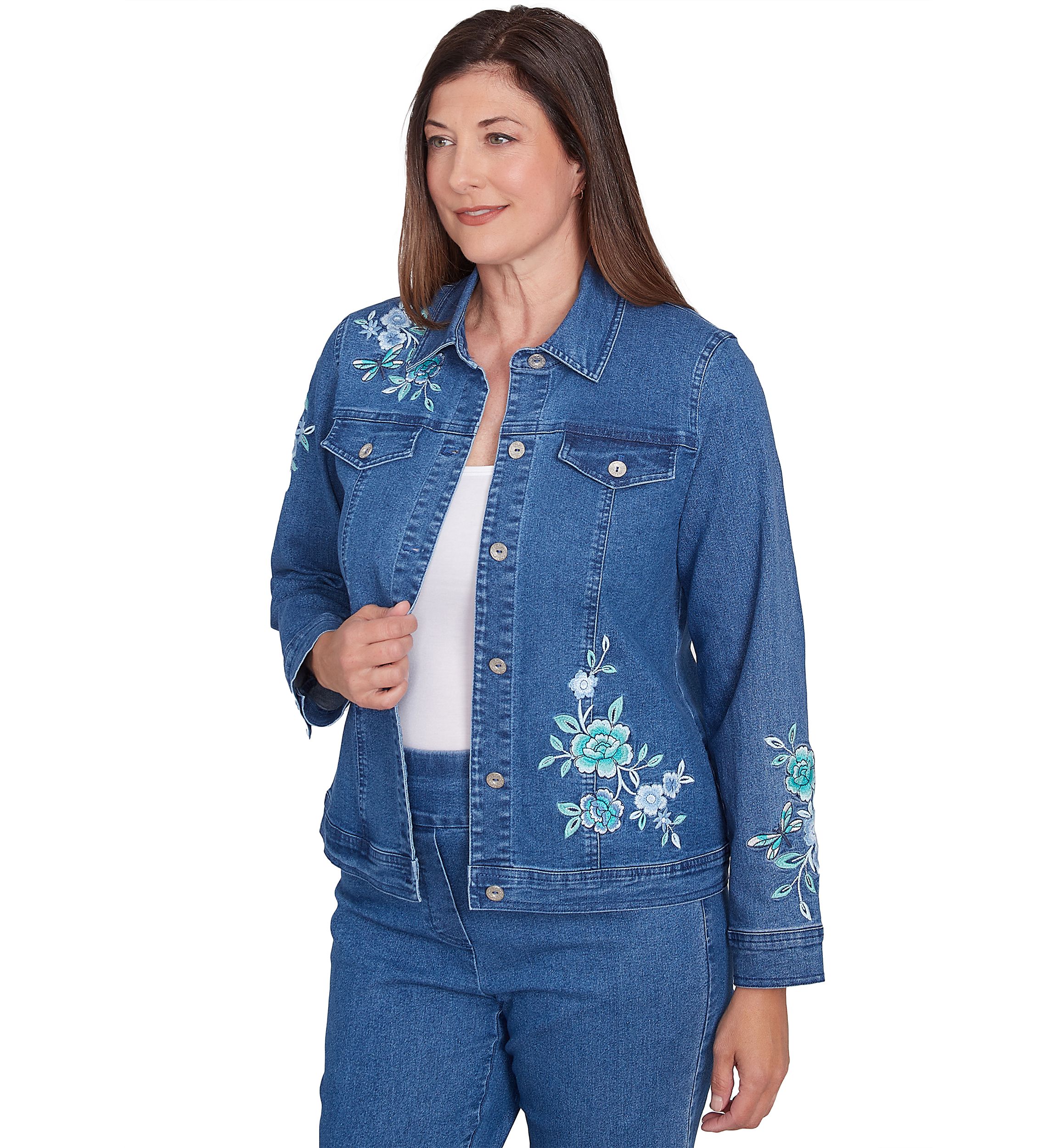 Womens Lake Victoria Embroidered Denim Jacket