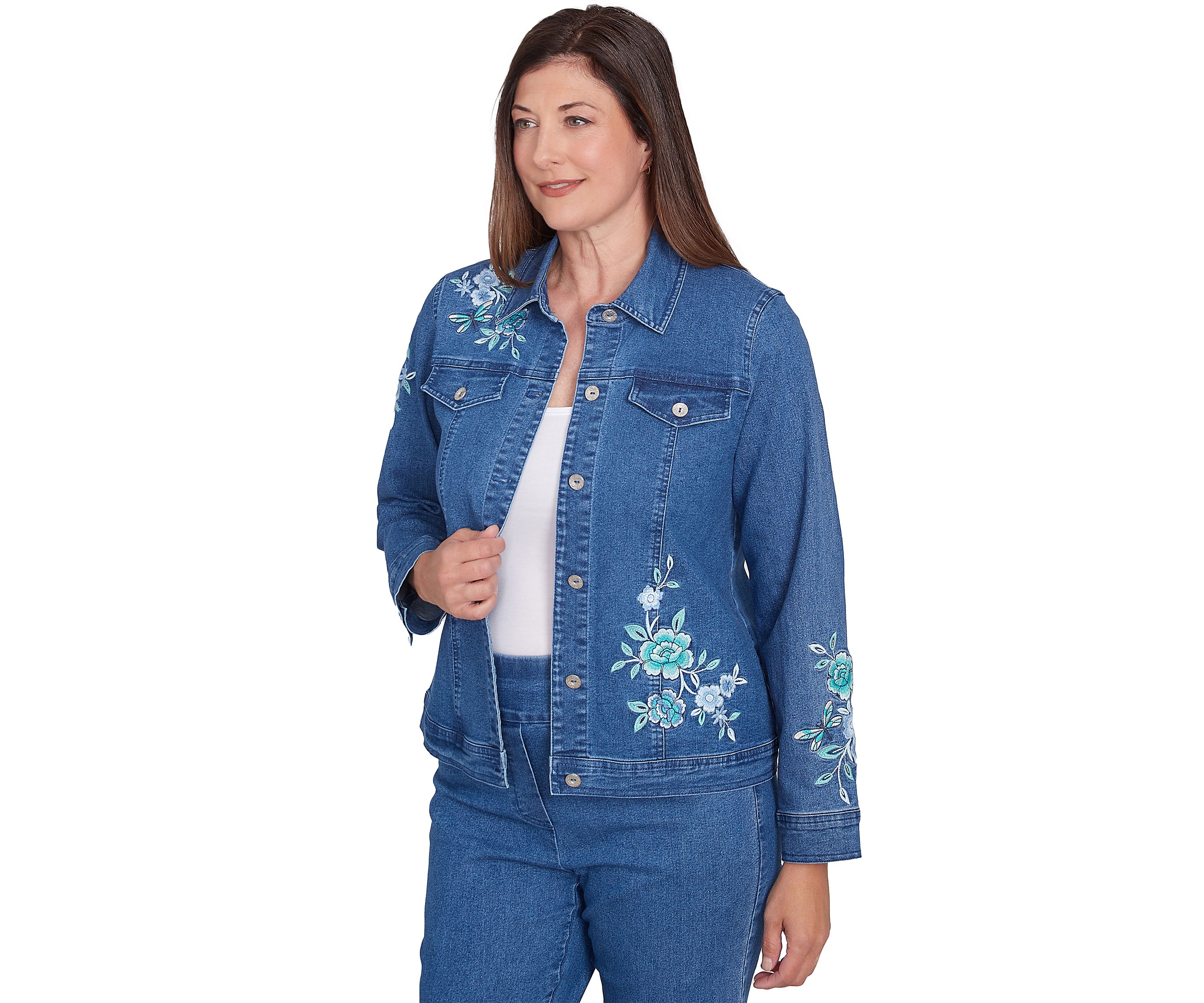 Womens Lake Victoria Embroidered Denim Jacket