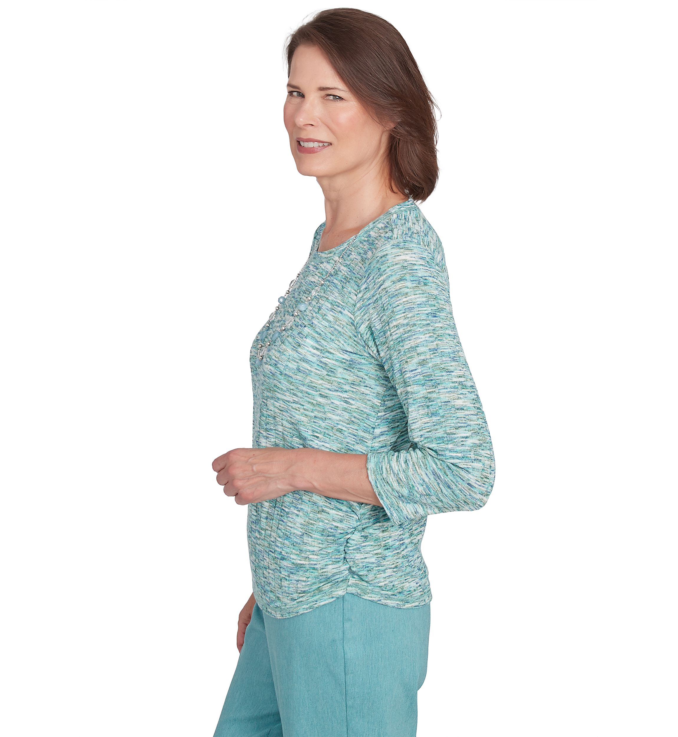Womens Lake Victoria Space Dye Drop Needle Top