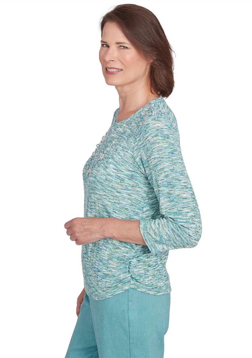 Womens Lake Victoria Space Dye Drop Needle Top