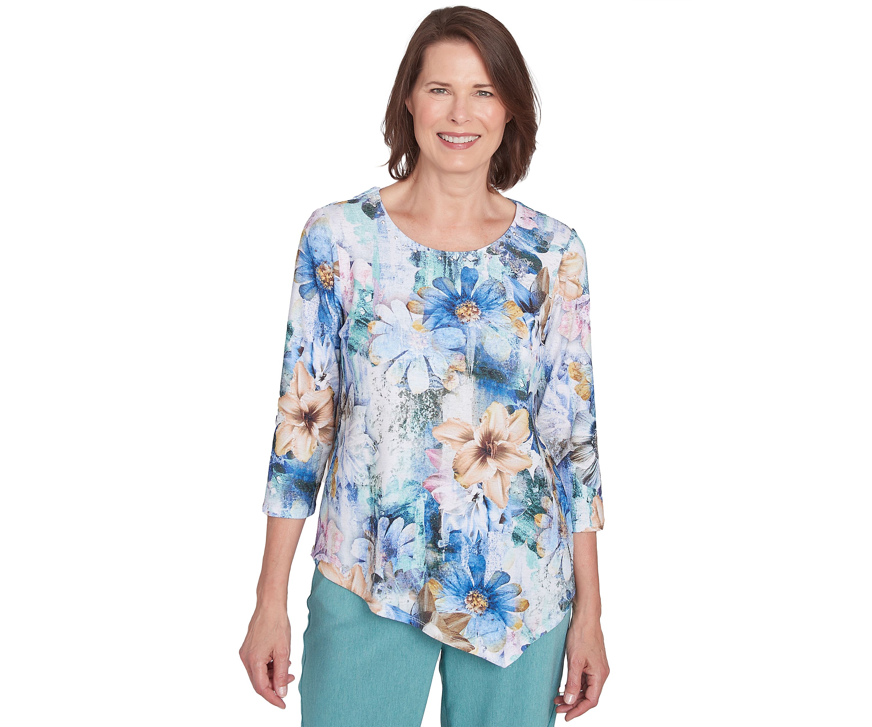 Womens Lake Victoria Watercolor Floral T-Shirt