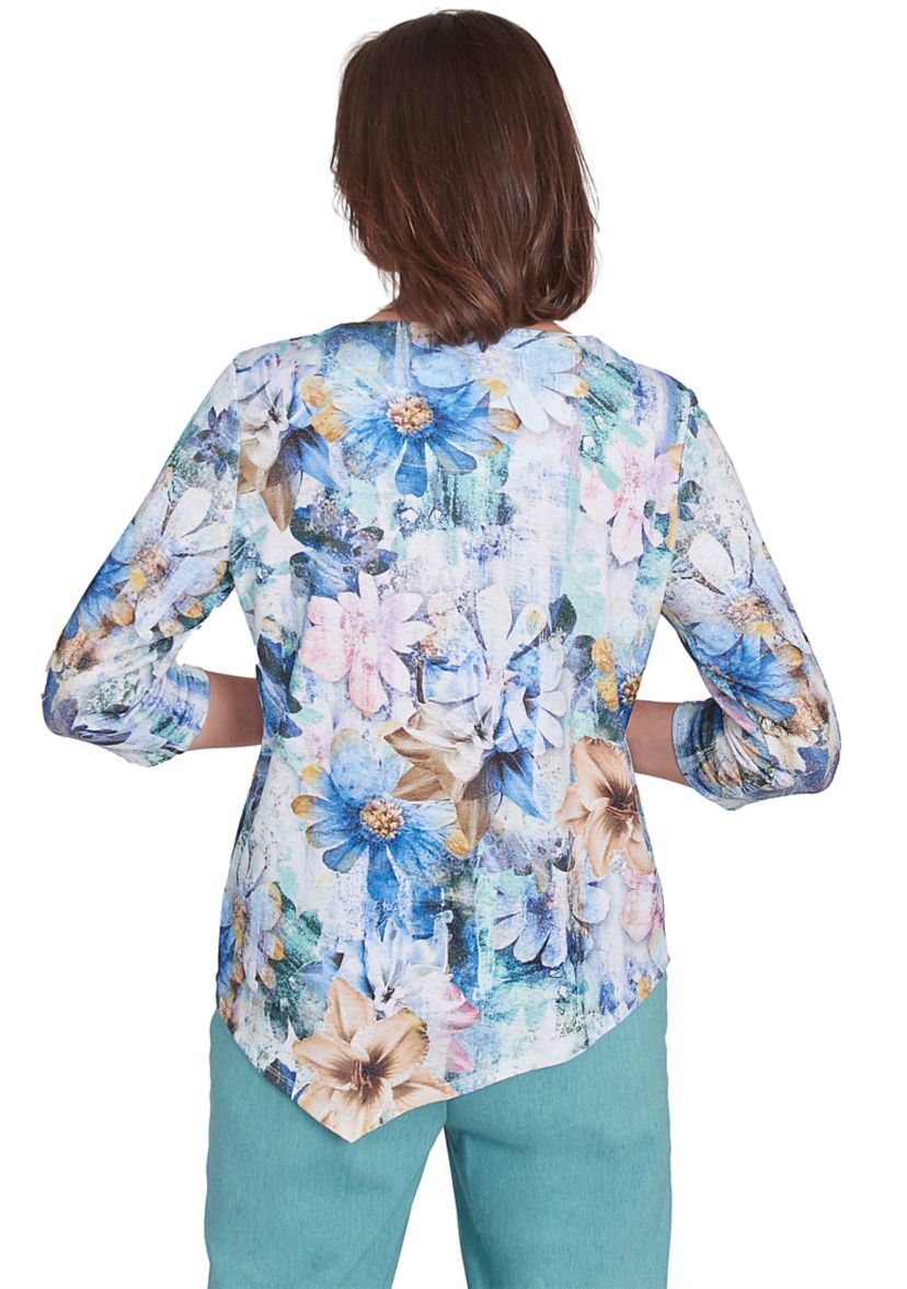 Womens Lake Victoria Watercolor Floral T-Shirt