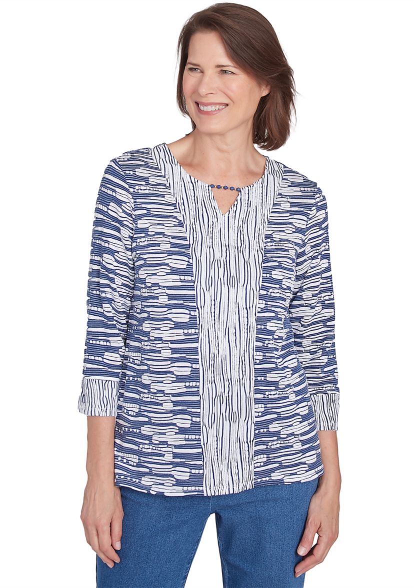 Womens Lake Victoria Spliced Texture Top