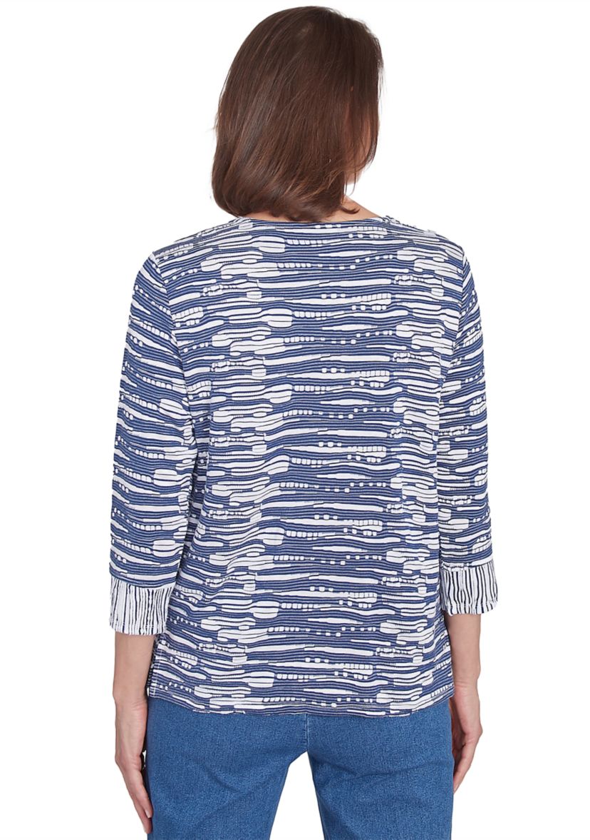 Womens Lake Victoria Spliced Texture Top