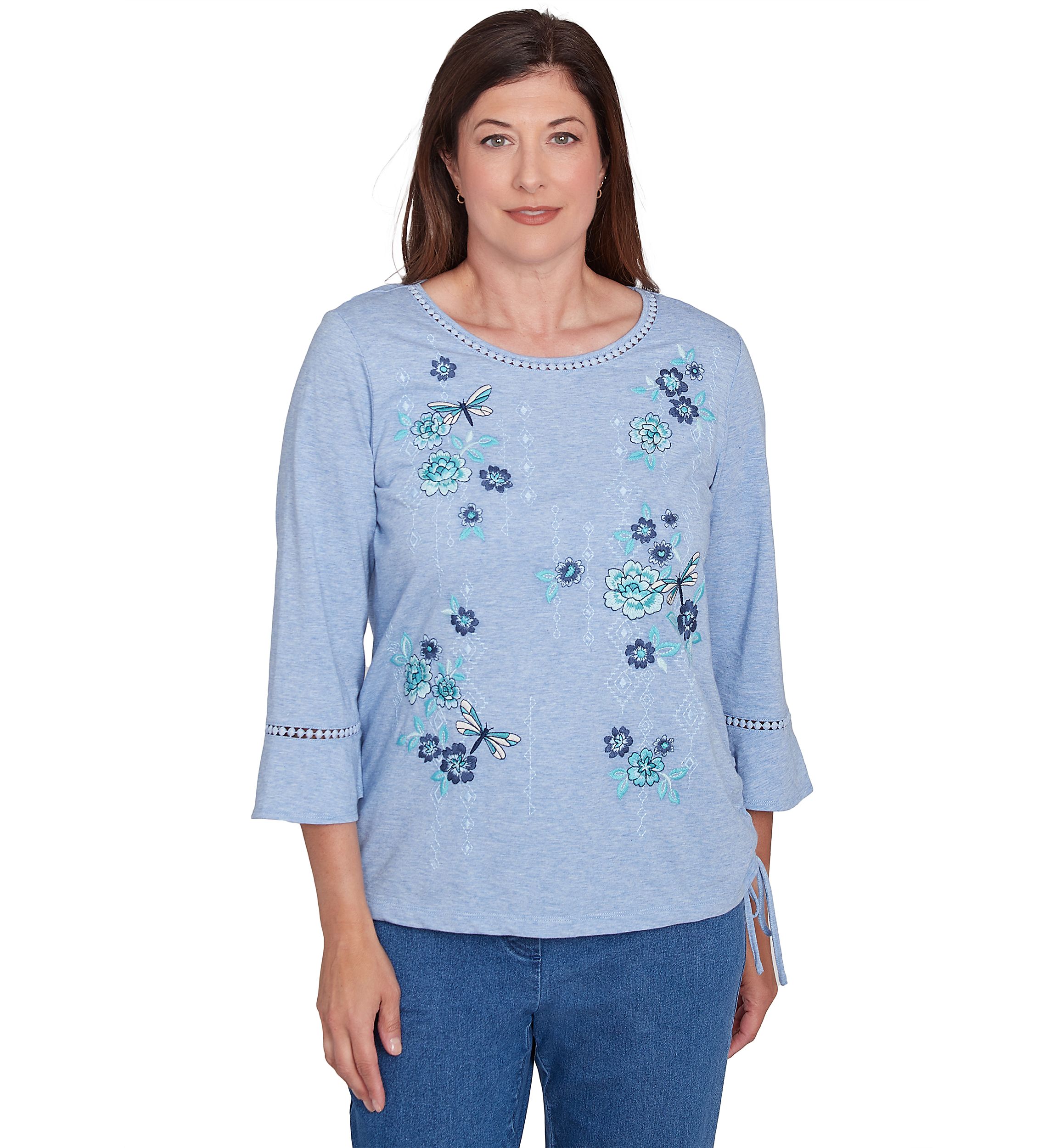 Womens Lake Victoria Embroidered Floral Butterfly Top